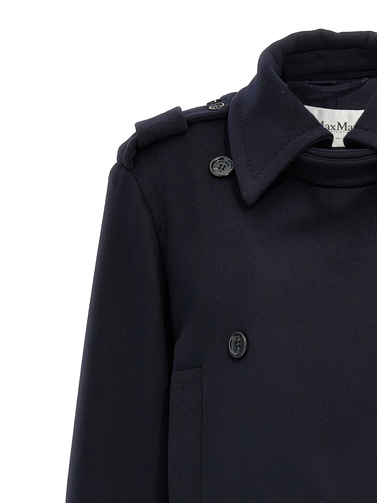 Max Mara Blue Virgin Wool Coat Max Mara