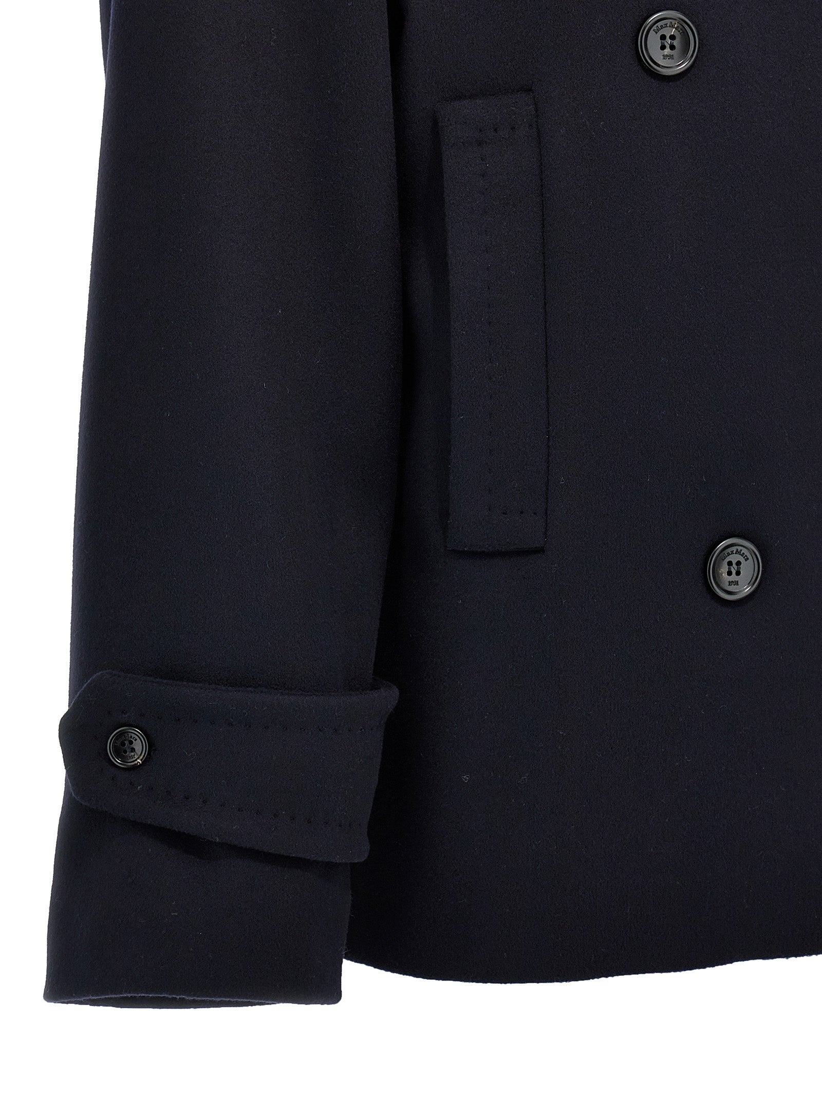 Max Mara Blue Virgin Wool Coat Max Mara