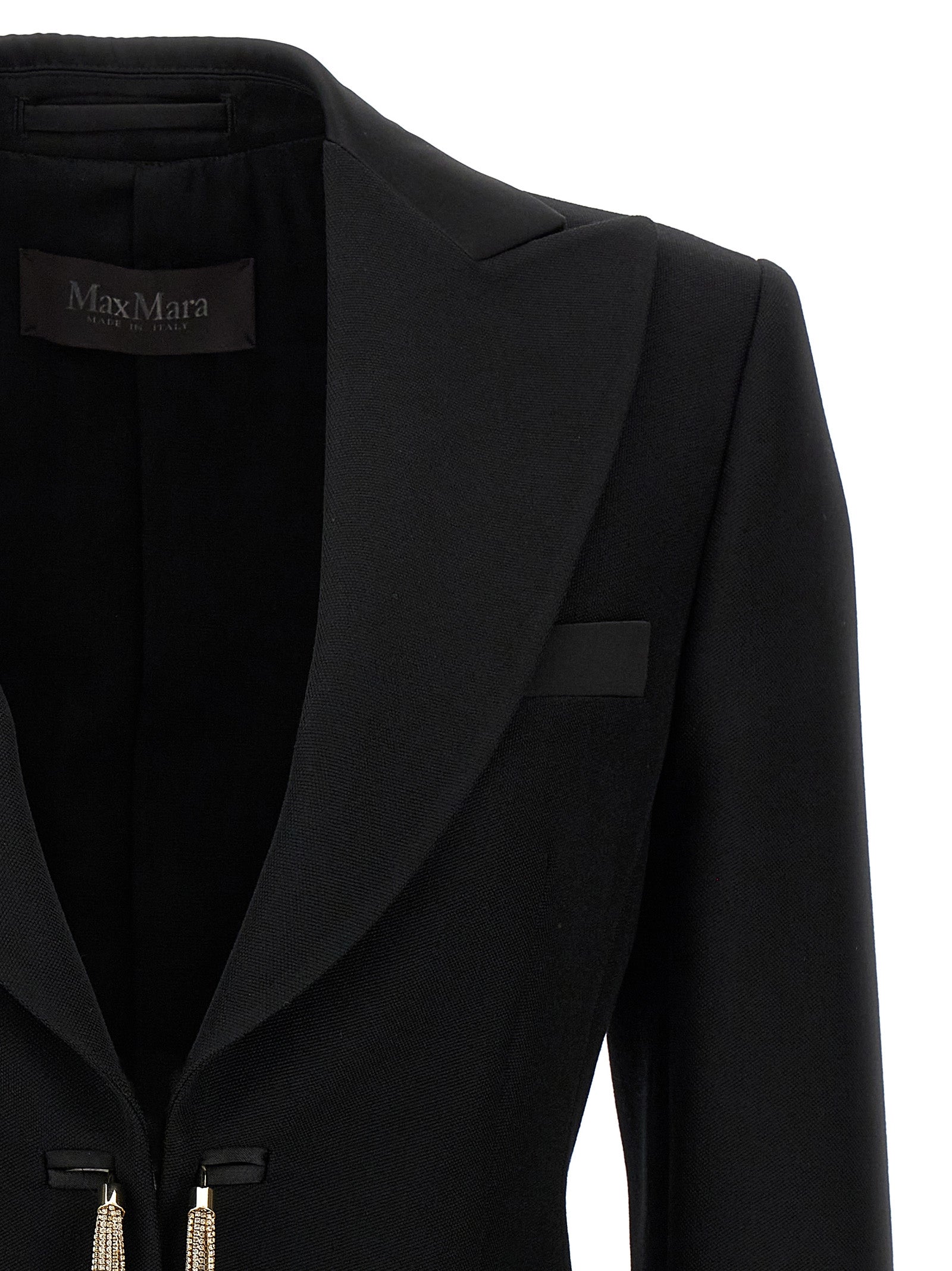 Max Mara Black Virgin Wool Blazer Max Mara