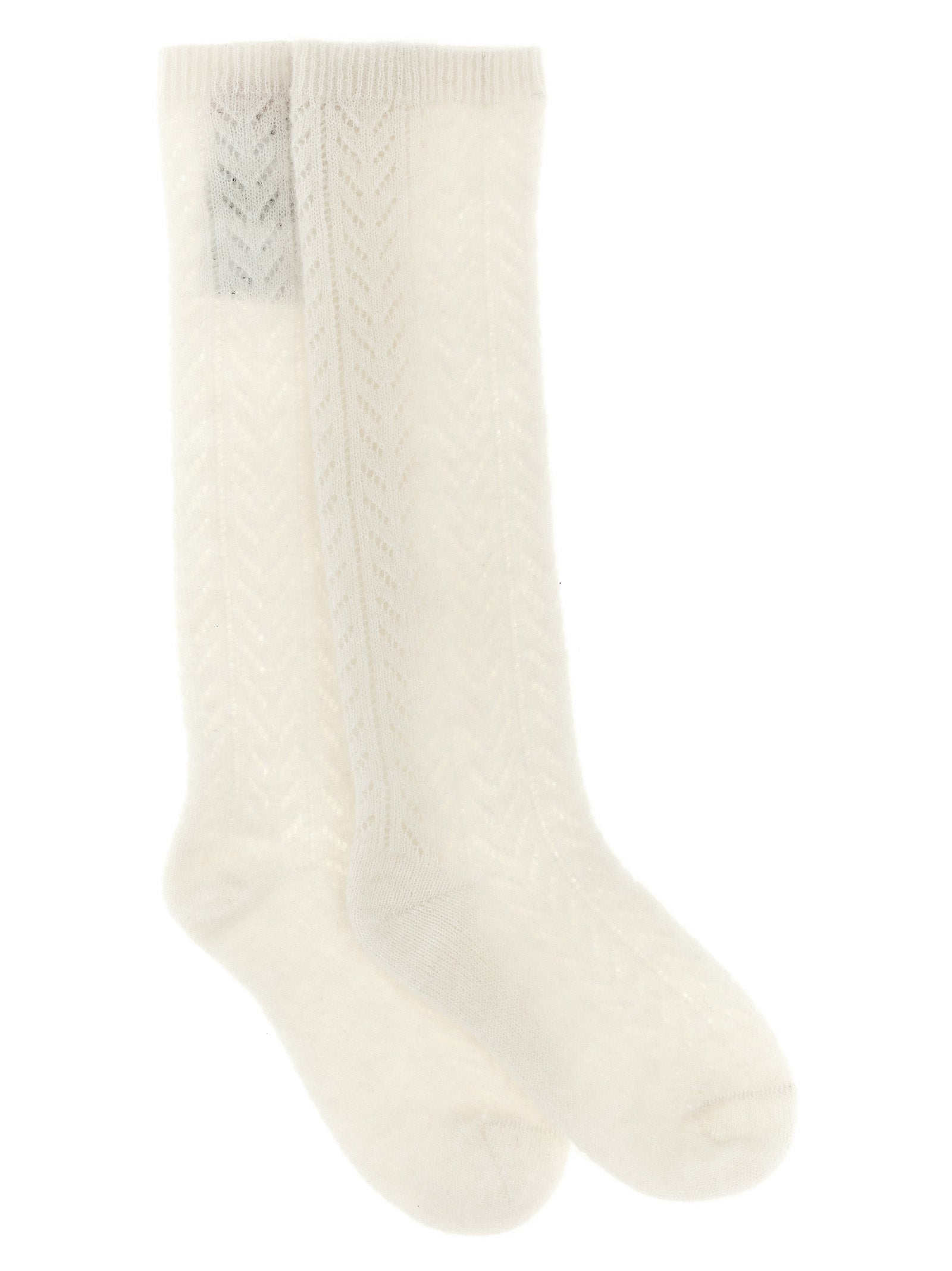 Valentino Garavani White Wool Socks Valentino Garavani
