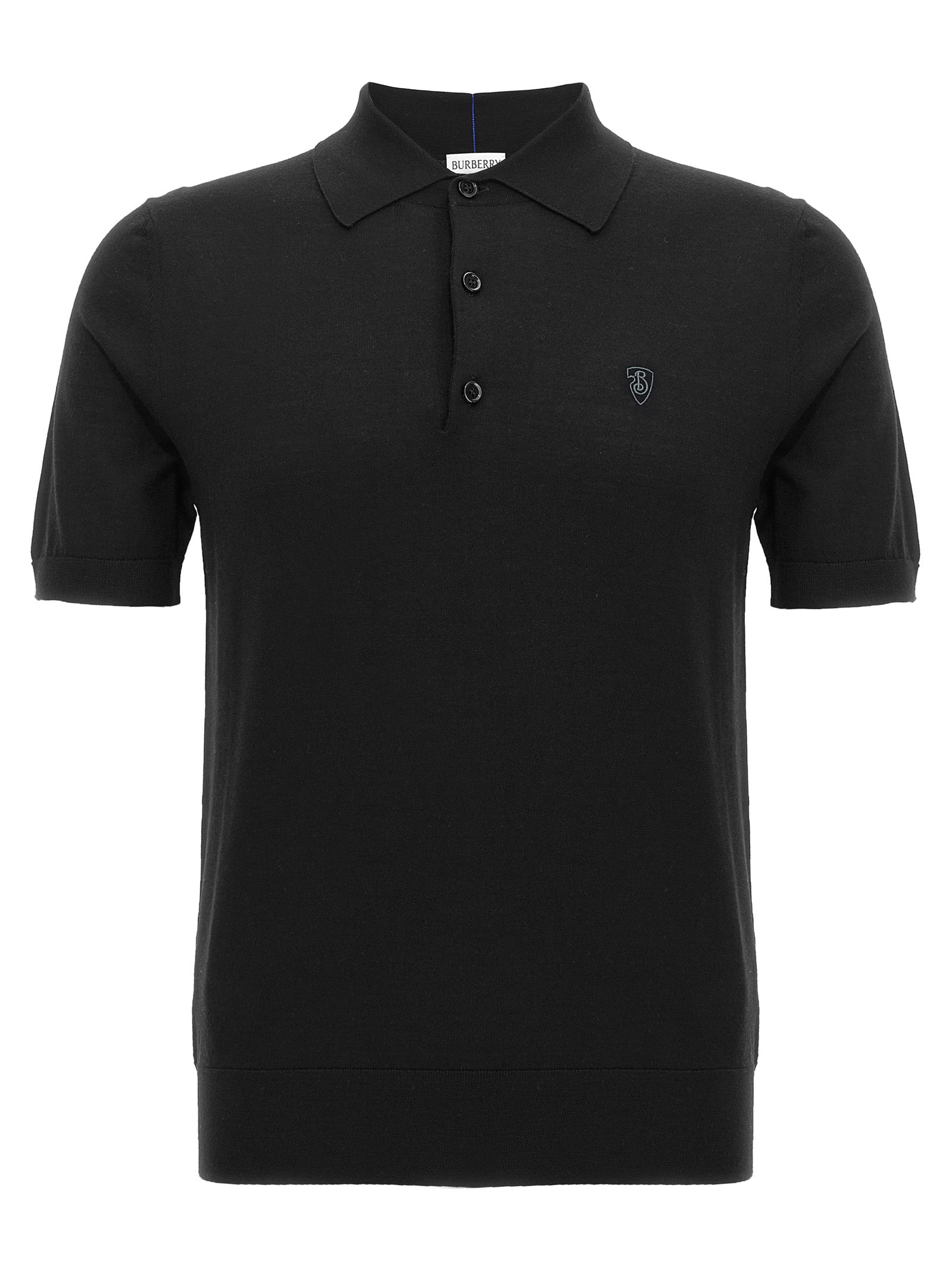 Burberry Black Wool Polo Shirt Burberry