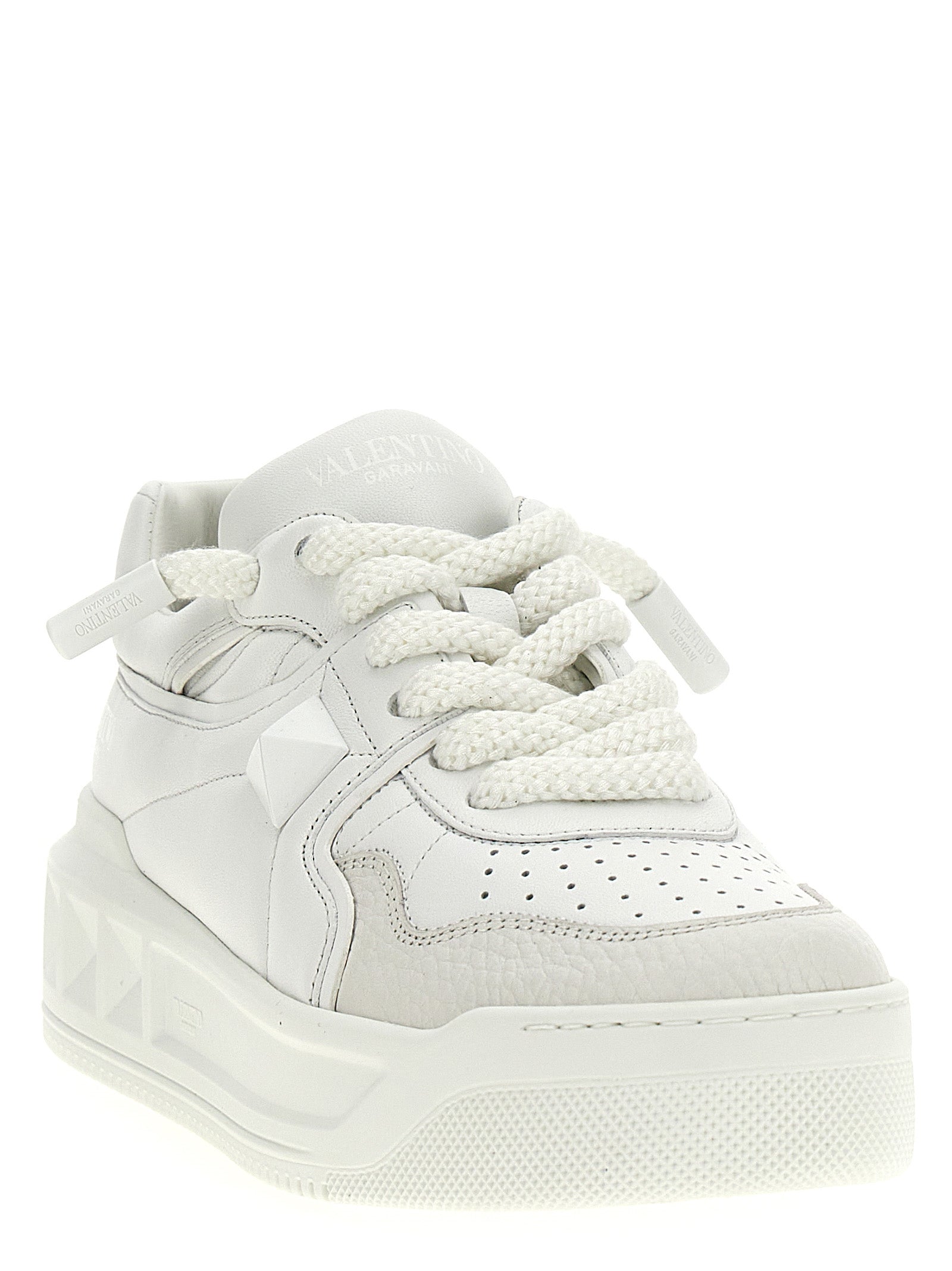 Valentino Garavani White Calfskin Chunky Sneakers Valentino Garavani