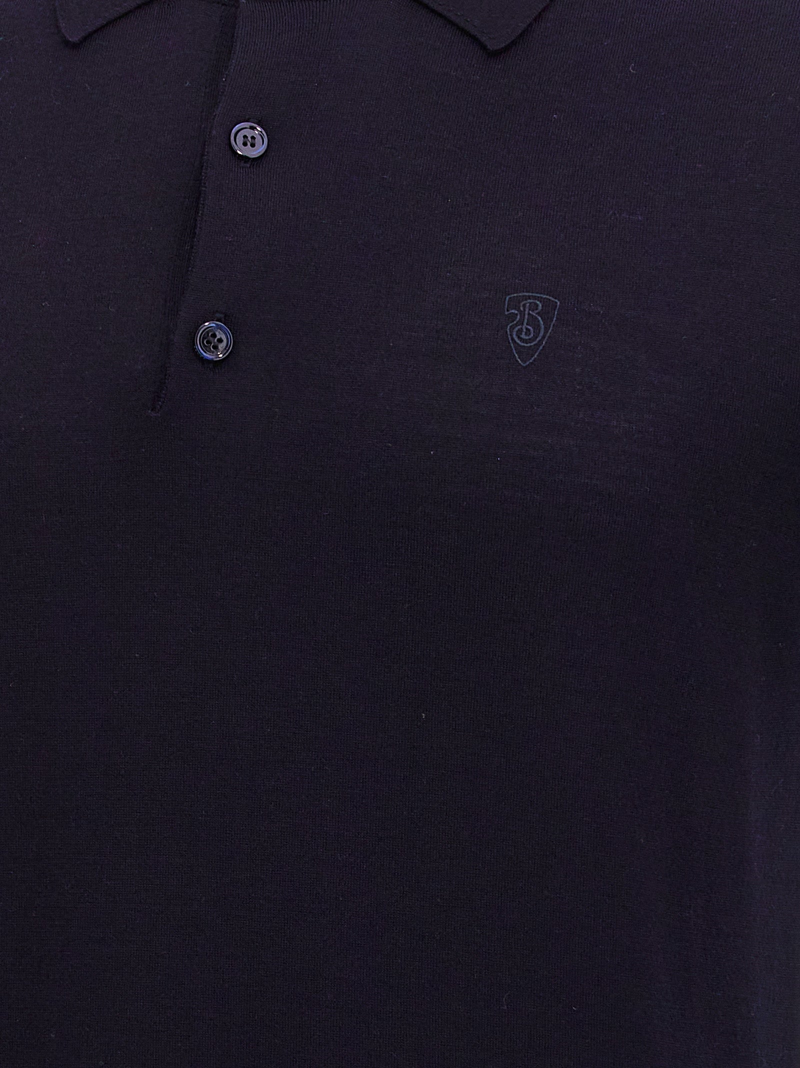 Burberry Blue Wool Polo Shirt Burberry
