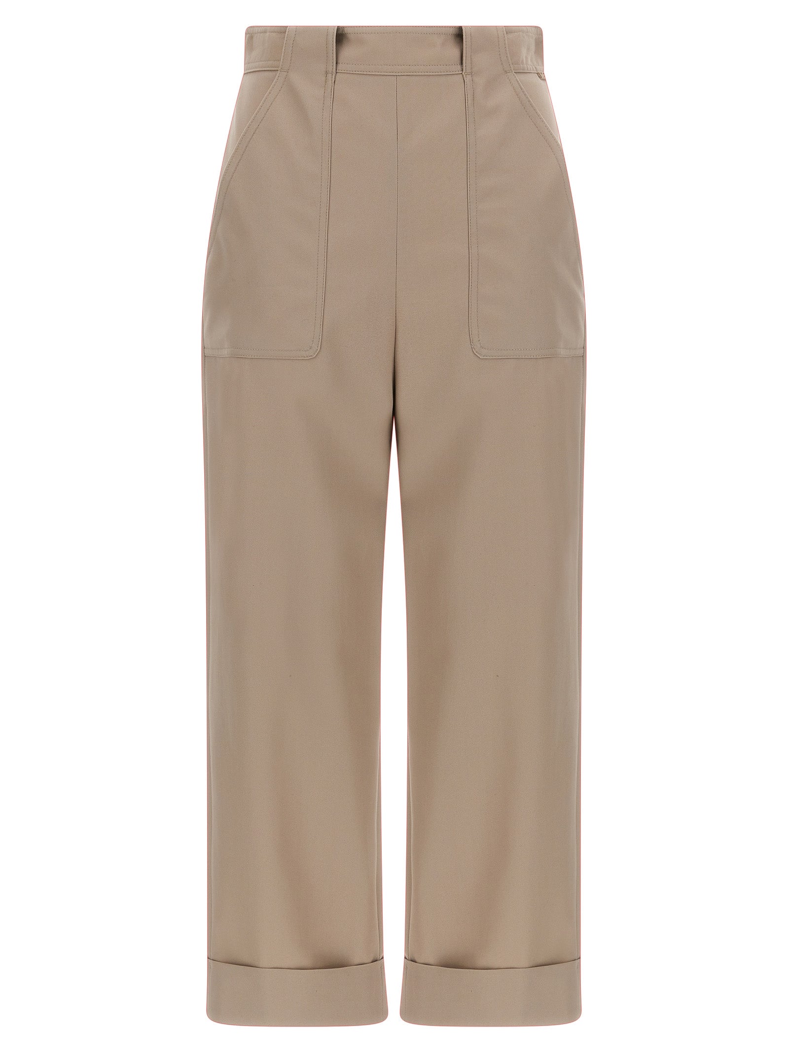 Max Mara Beige Cotton Casual Pants Max Mara