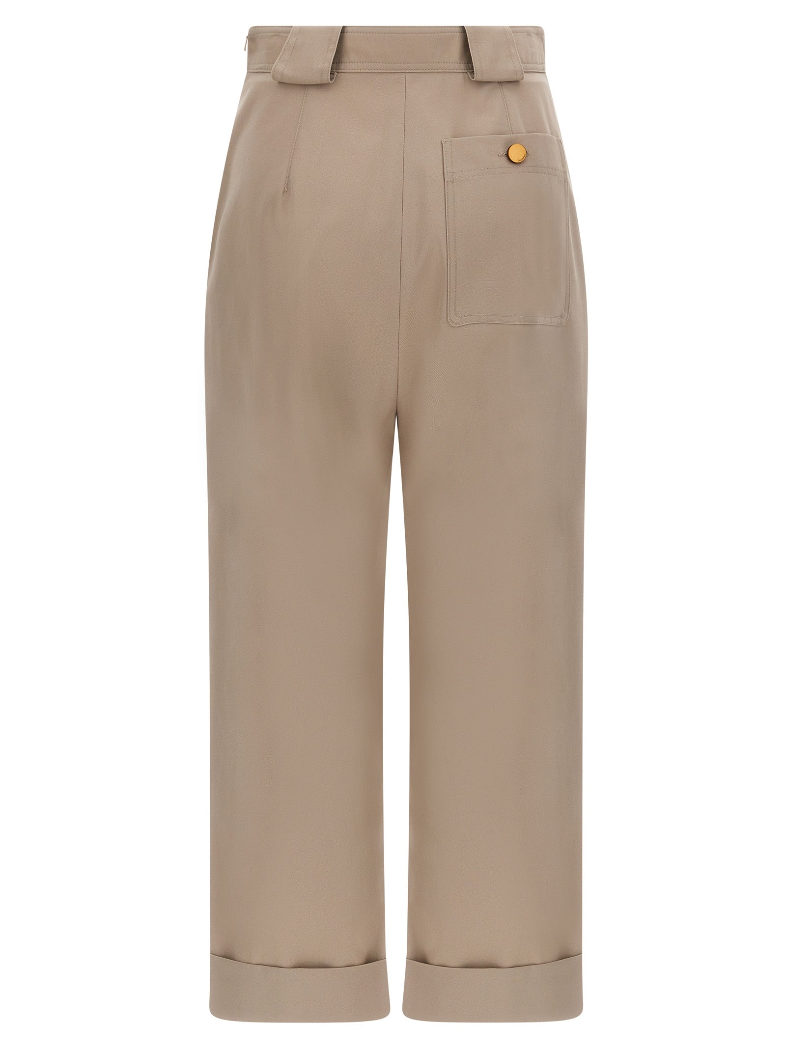 Max Mara Beige Cotton Casual Pants Max Mara