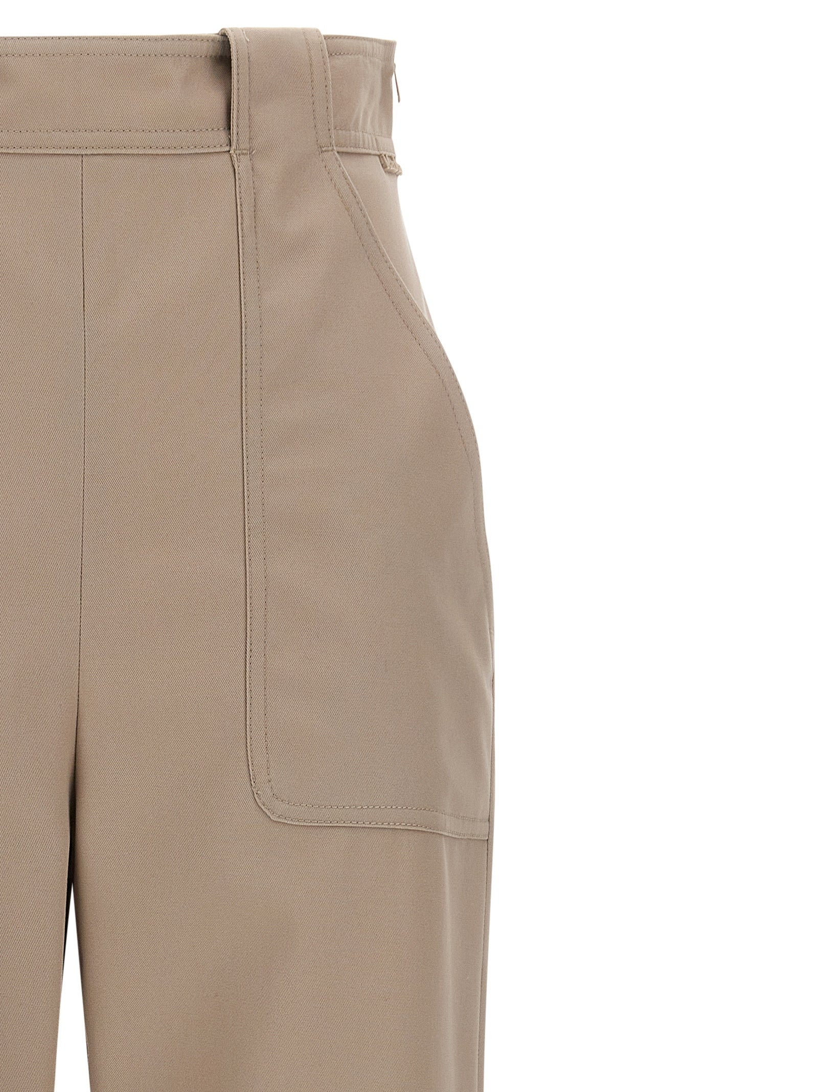 Max Mara Beige Cotton Casual Pants Max Mara