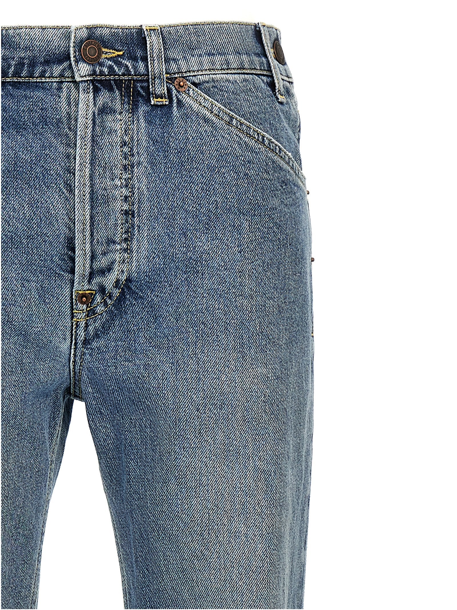 Moschino Blue Cotton Straight-Leg Jeans Moschino