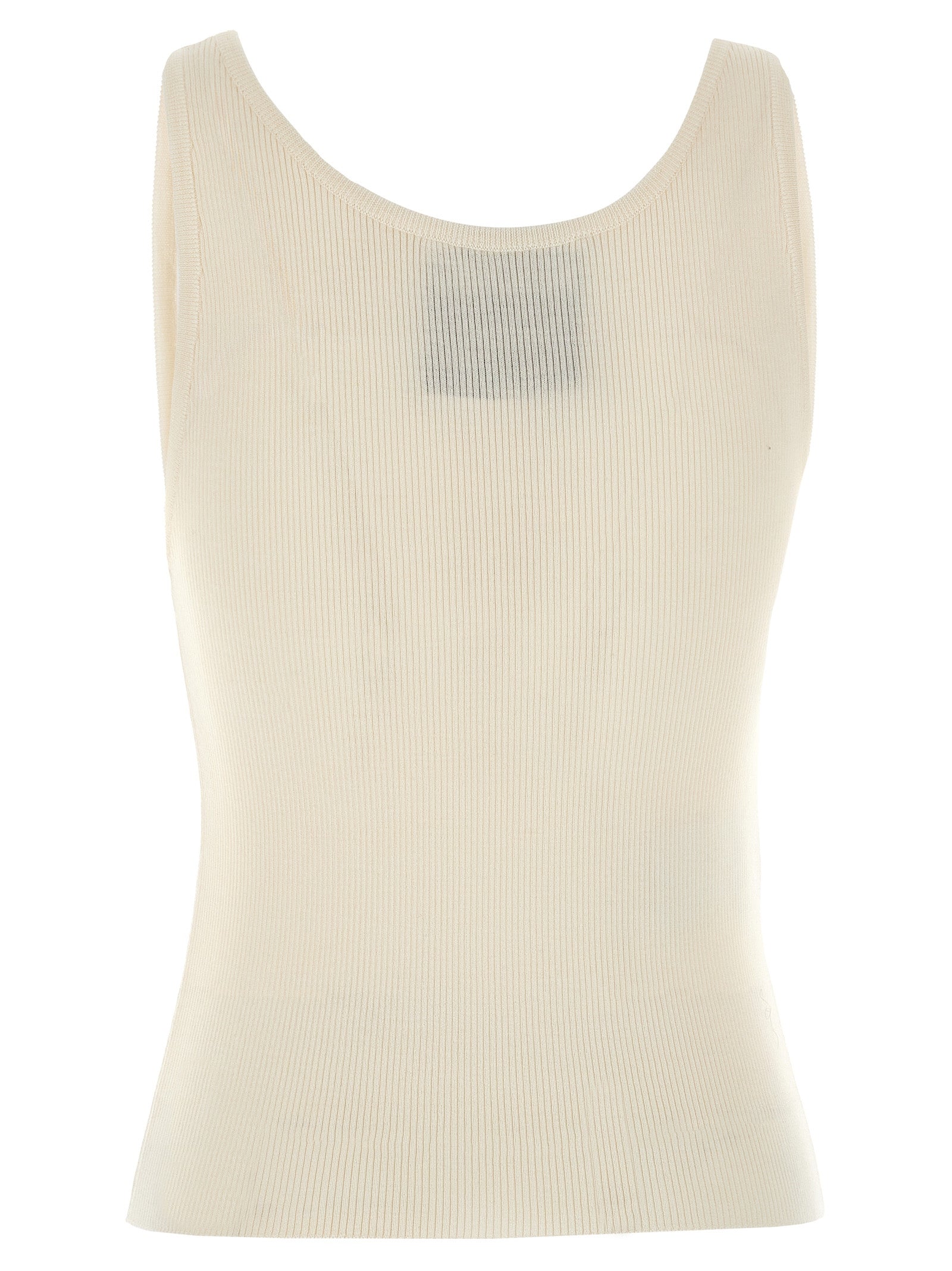 Moschino White Virgin Wool Sleeveles T-Shirt Moschino