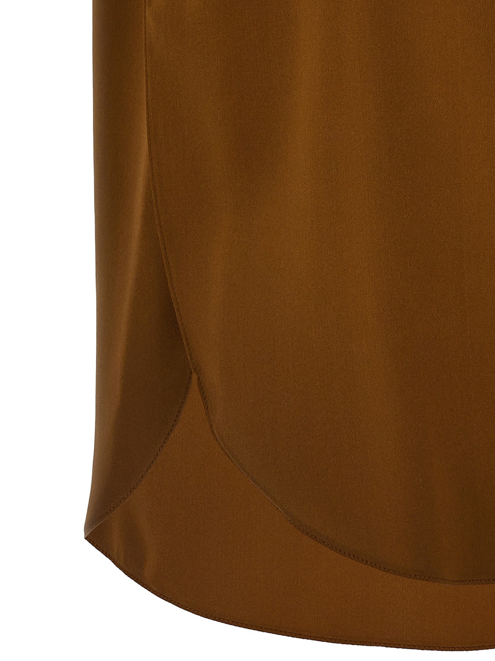 Max Mara Brown Silk Sleeveles T-Shirt Max Mara