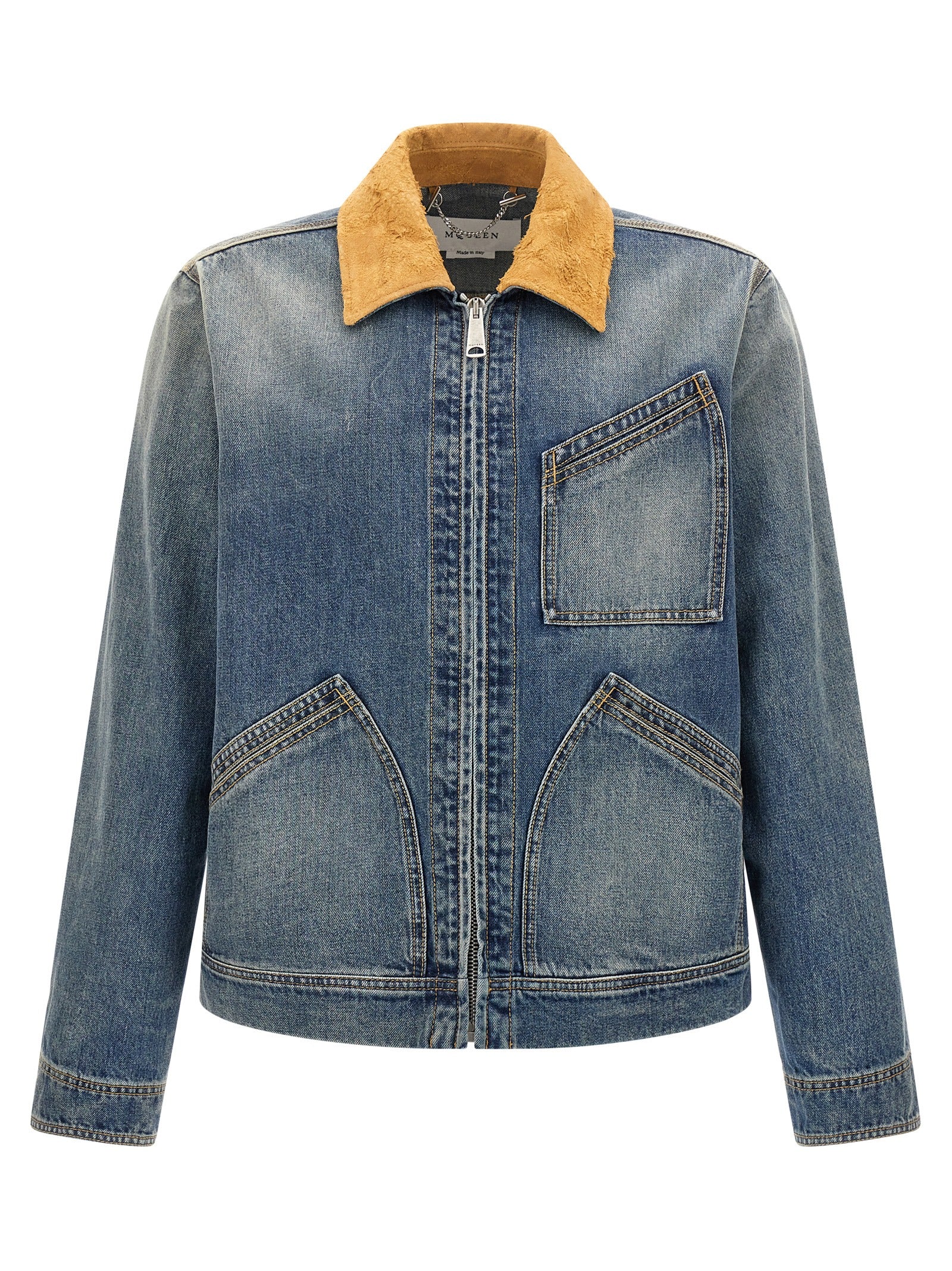 Alexander McQueen Blue Cotton Denim Jacket Alexander McQueen
