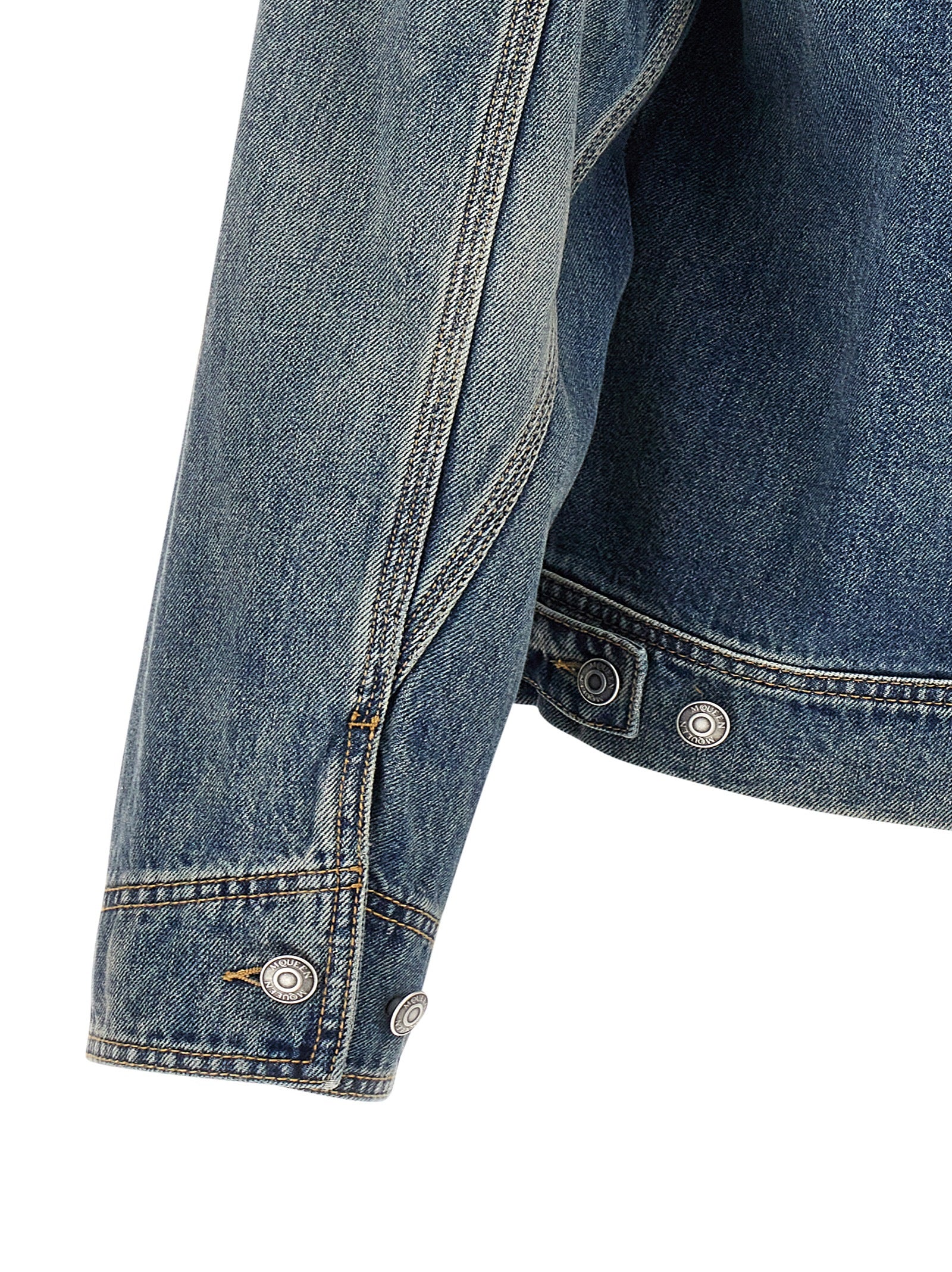 Alexander McQueen Blue Cotton Denim Jacket Alexander McQueen