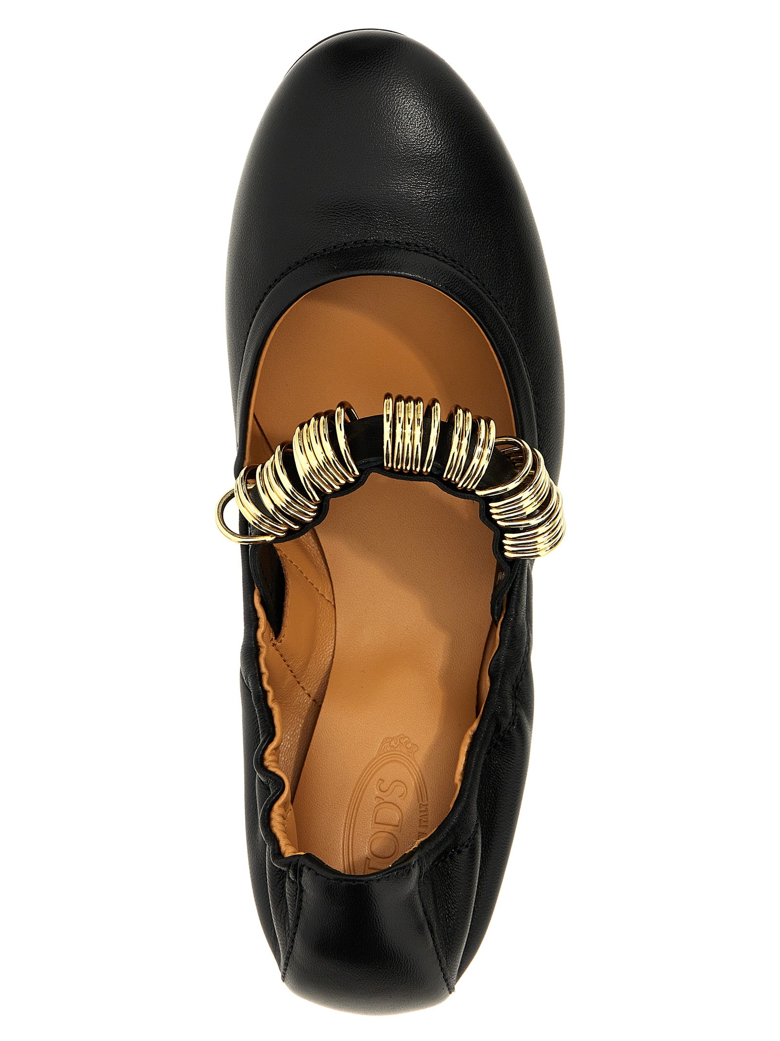 Tod's Black Lamb Leather Ballet Flats Tod's