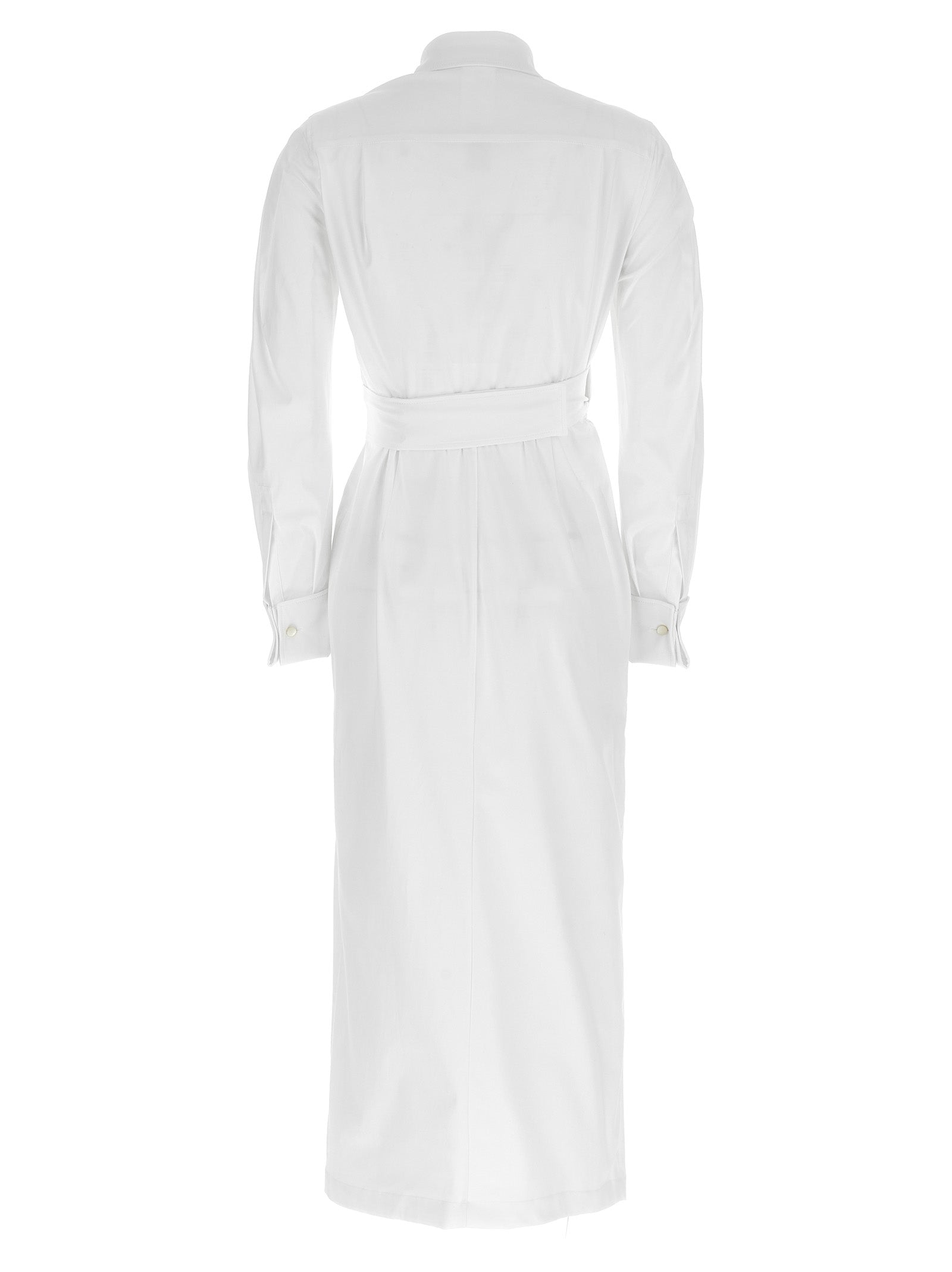 Max Mara White Cotton Long Dress Max Mara