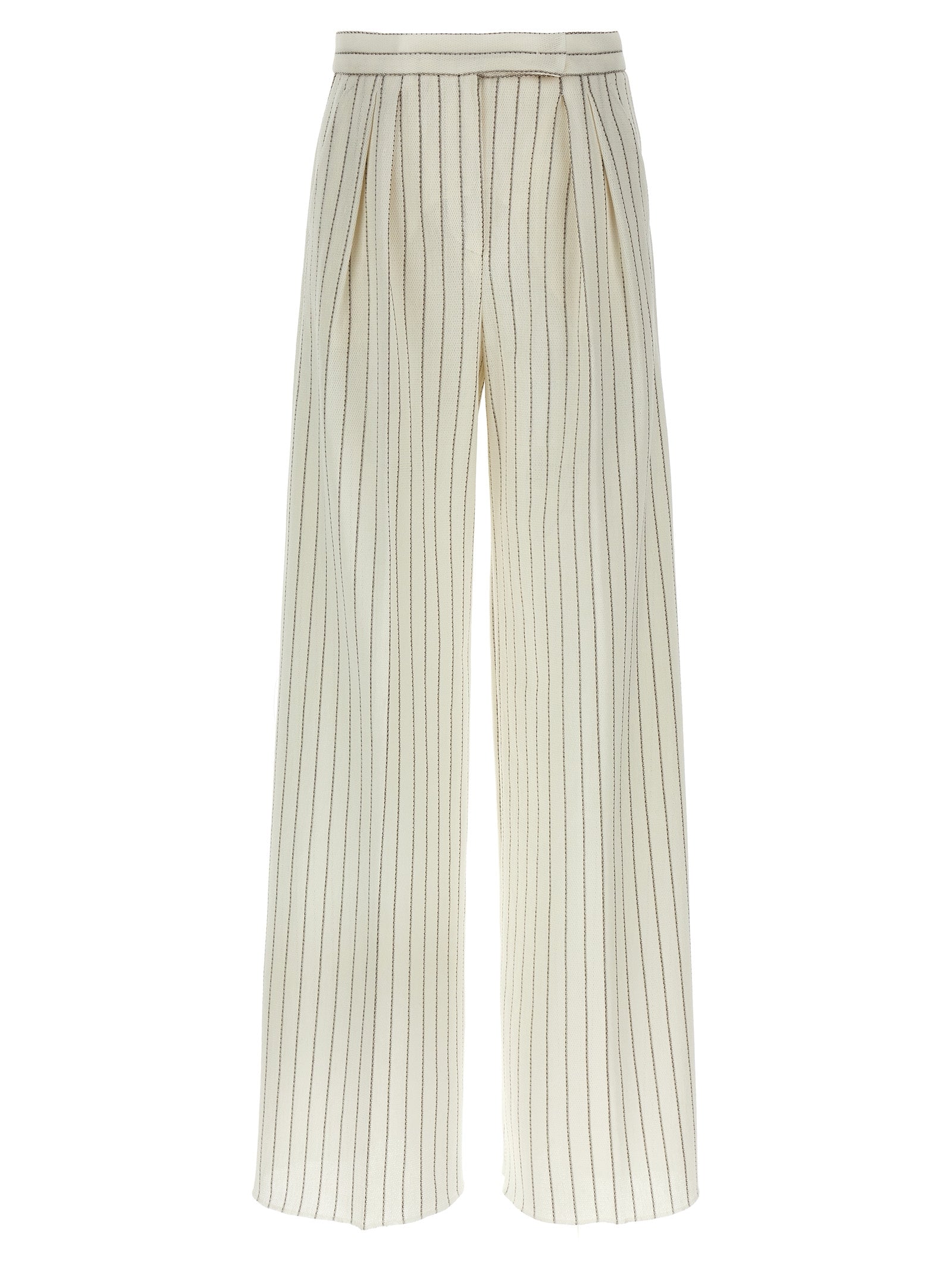 Max Mara White Cotton Casual Pants Max Mara