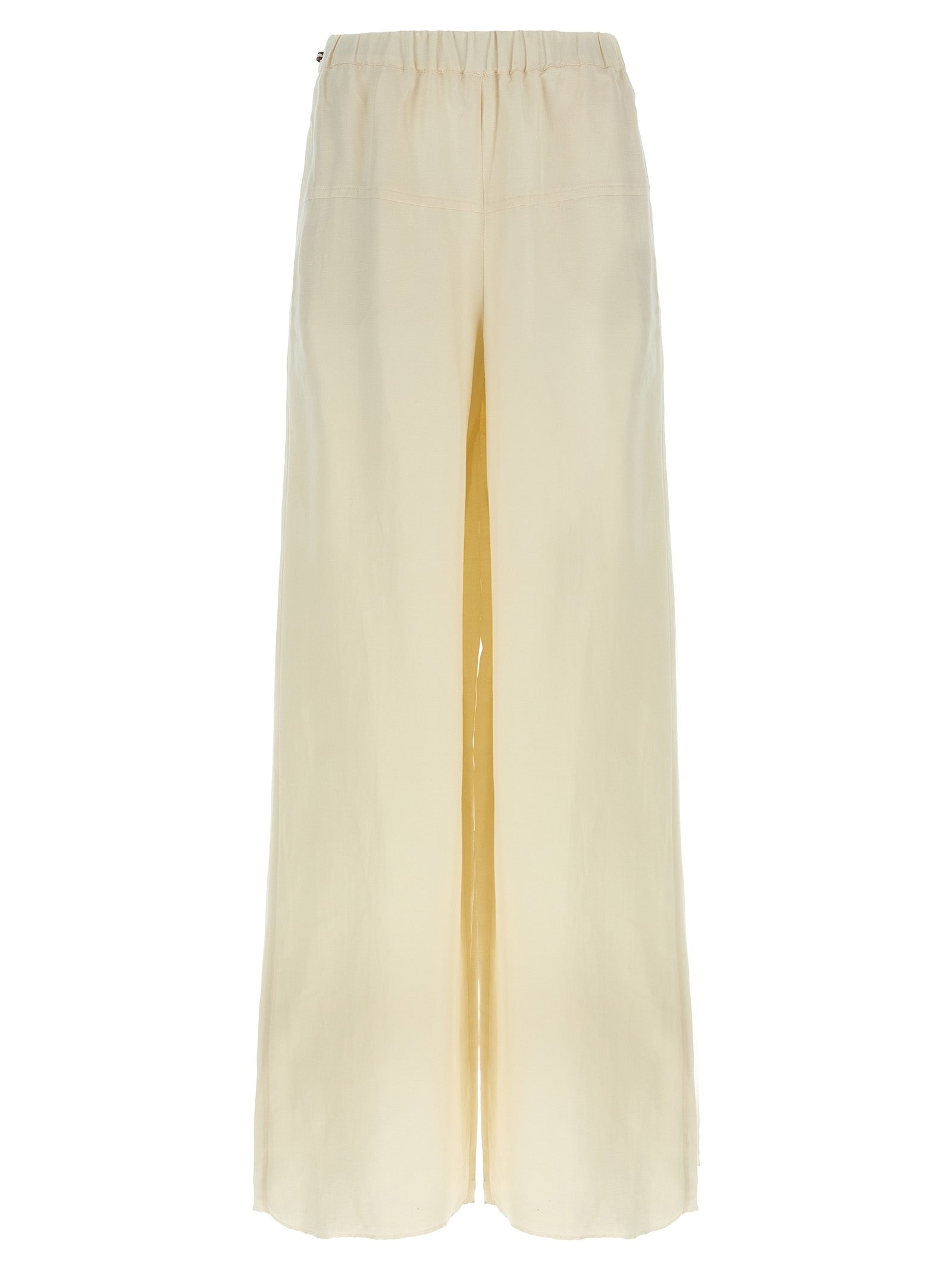 Max Mara White Flax Casual Pants Max Mara
