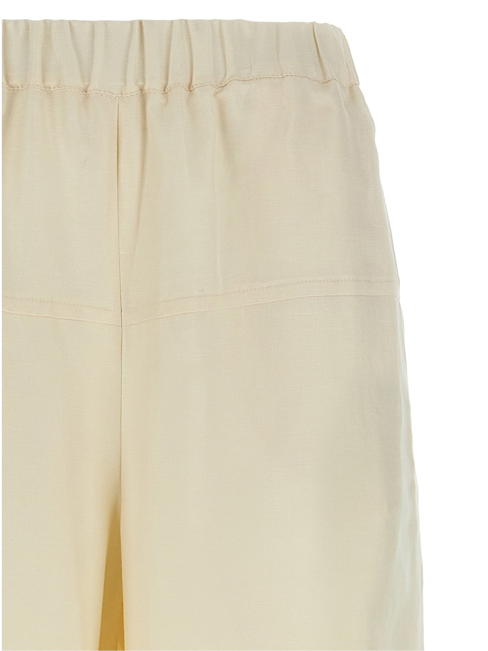 Max Mara White Flax Casual Pants Max Mara