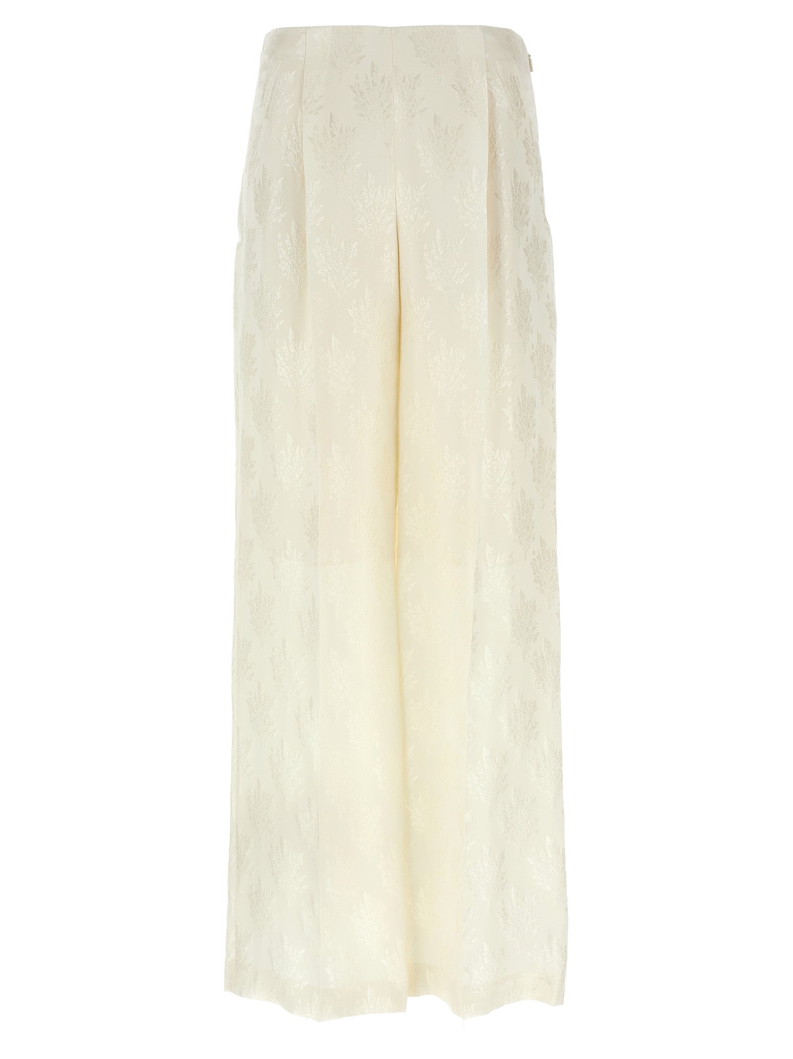 Fendi White Silk Casual Pants Fendi