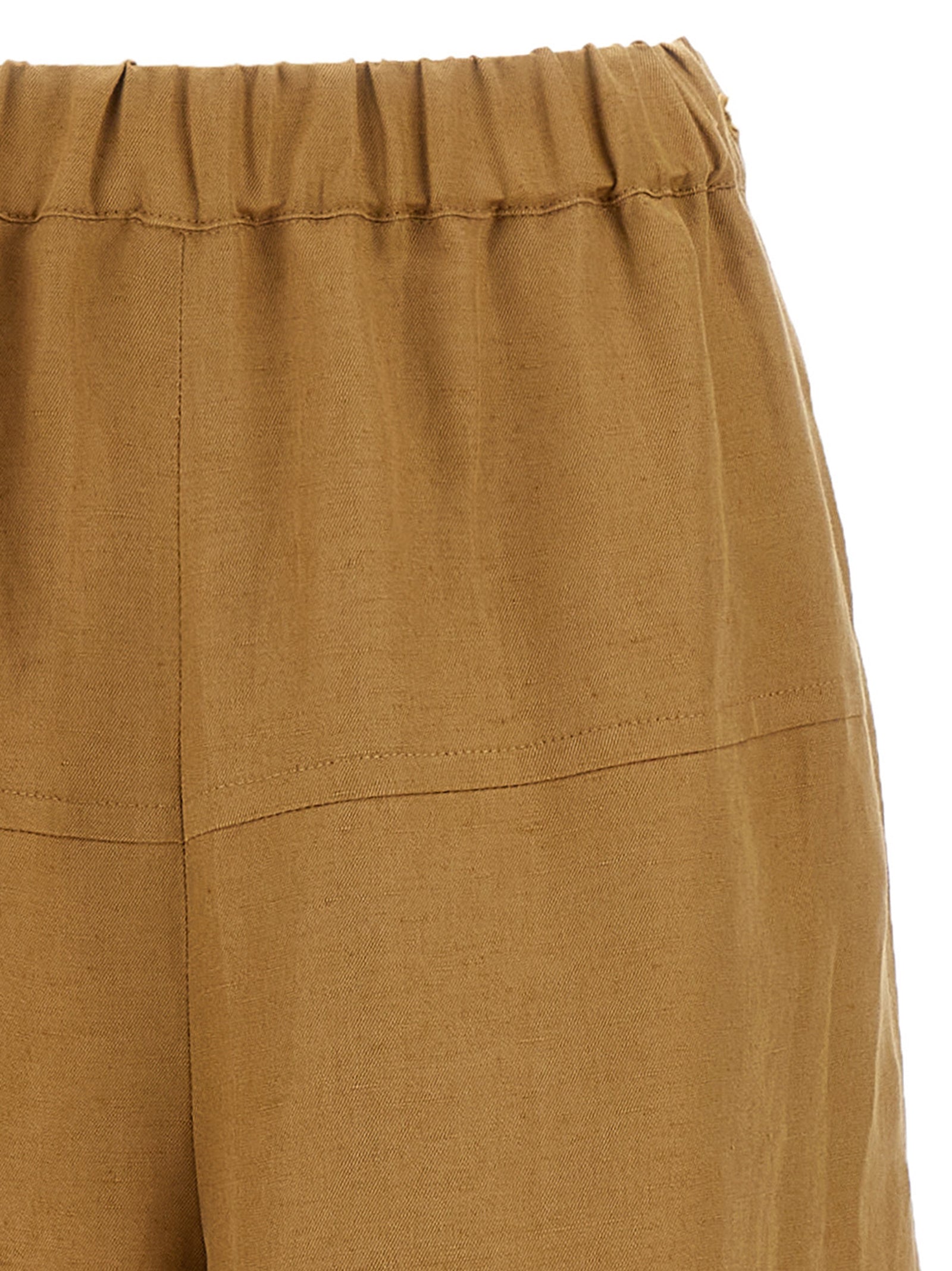 Max Mara Brown Flax Casual Pants Max Mara