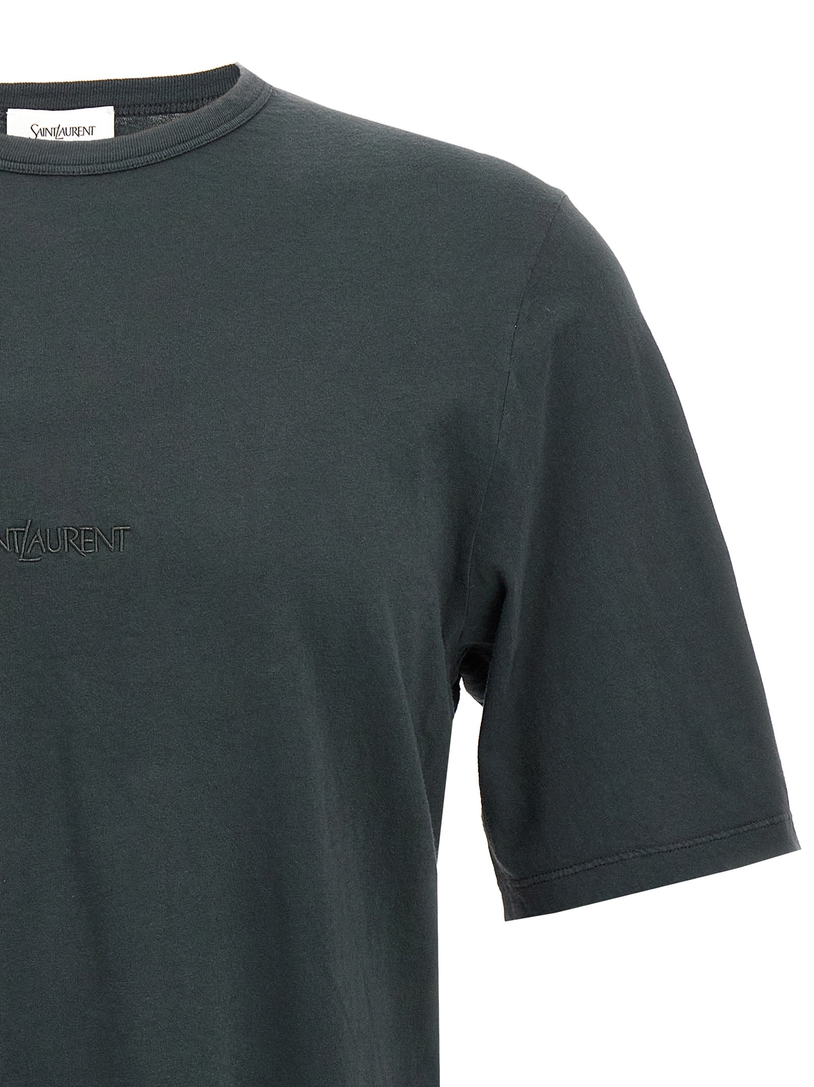 Saint Laurent Black Cotton T-Shirt Saint Laurent