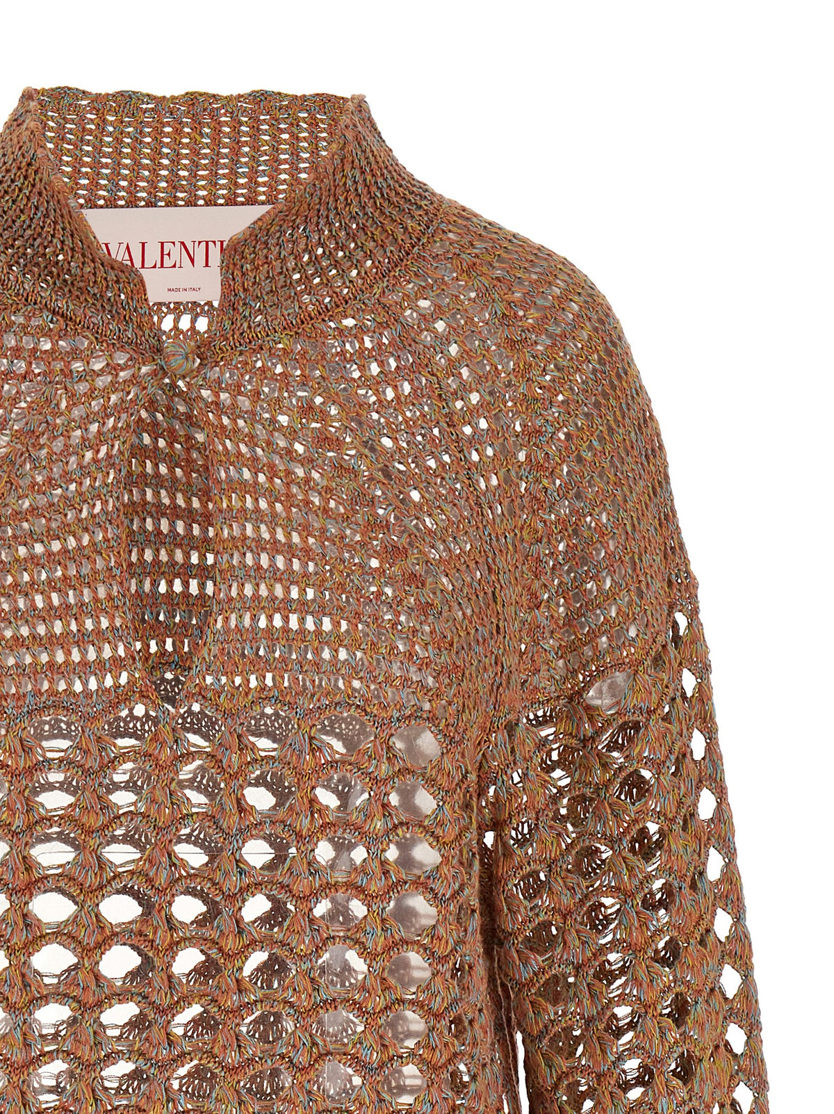 Valentino Garavani Multicolor Linen Cardigan Valentino Garavani