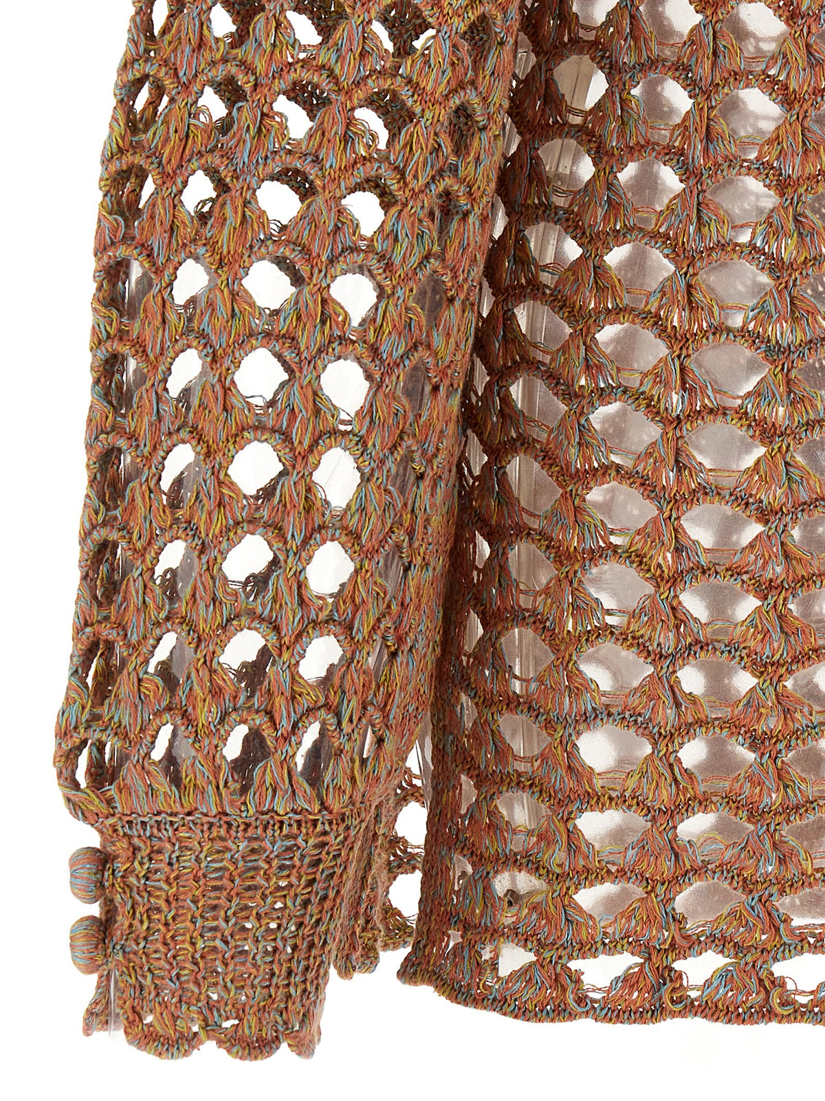 Valentino Garavani Multicolor Linen Cardigan Valentino Garavani