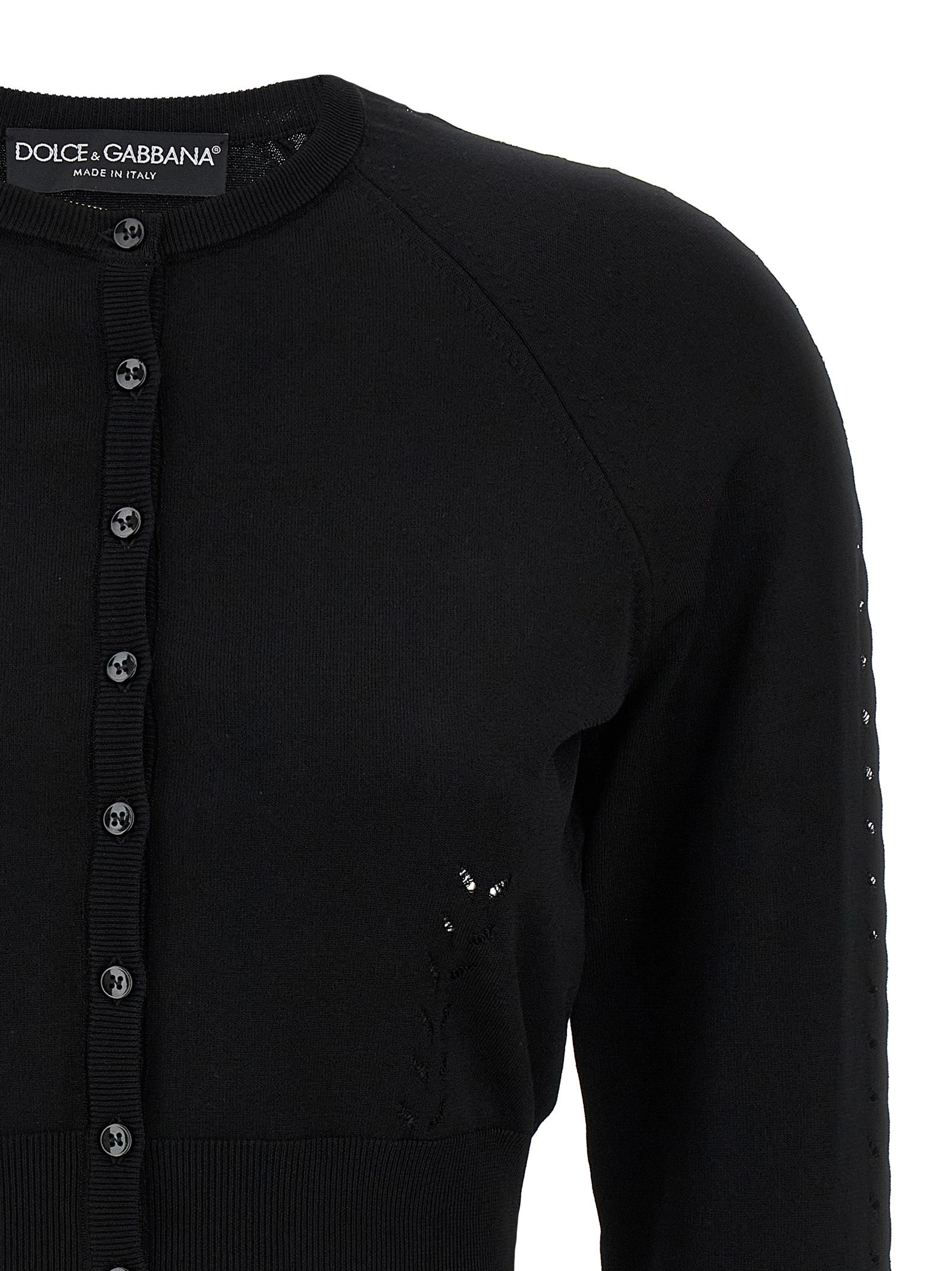 Dolce & Gabbana Black Viscose Cardigan Dolce & Gabbana