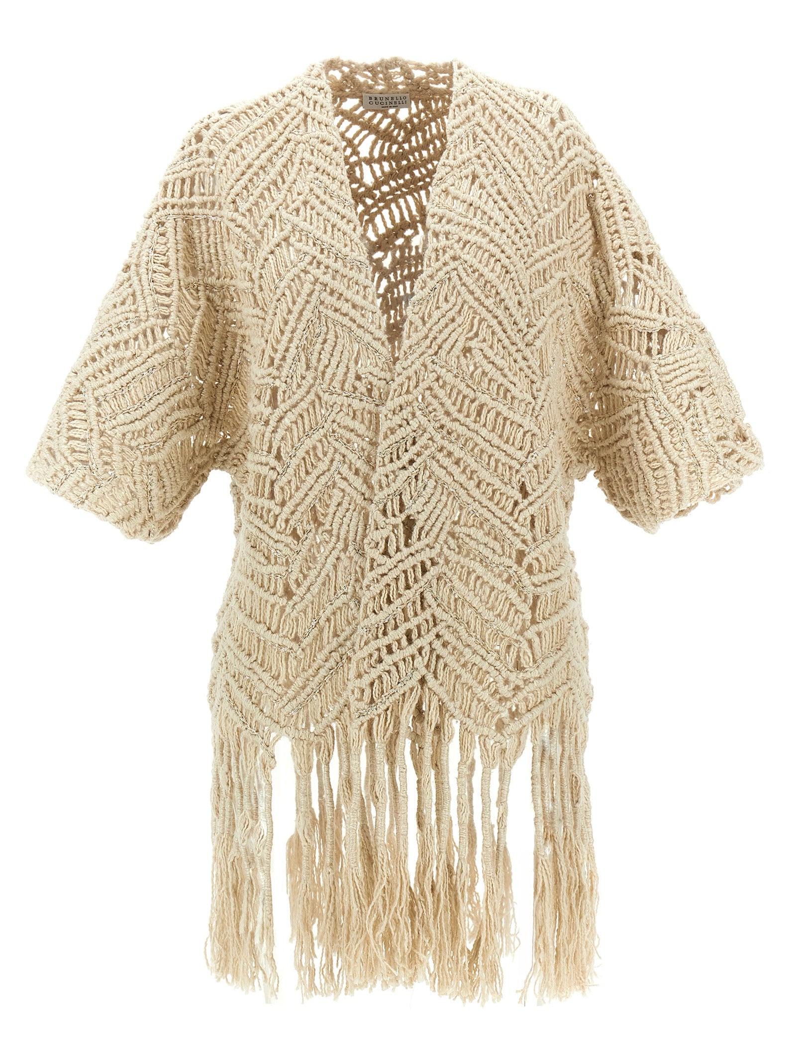 Brunello Cucinelli Beige Silk Cardigan Brunello Cucinelli