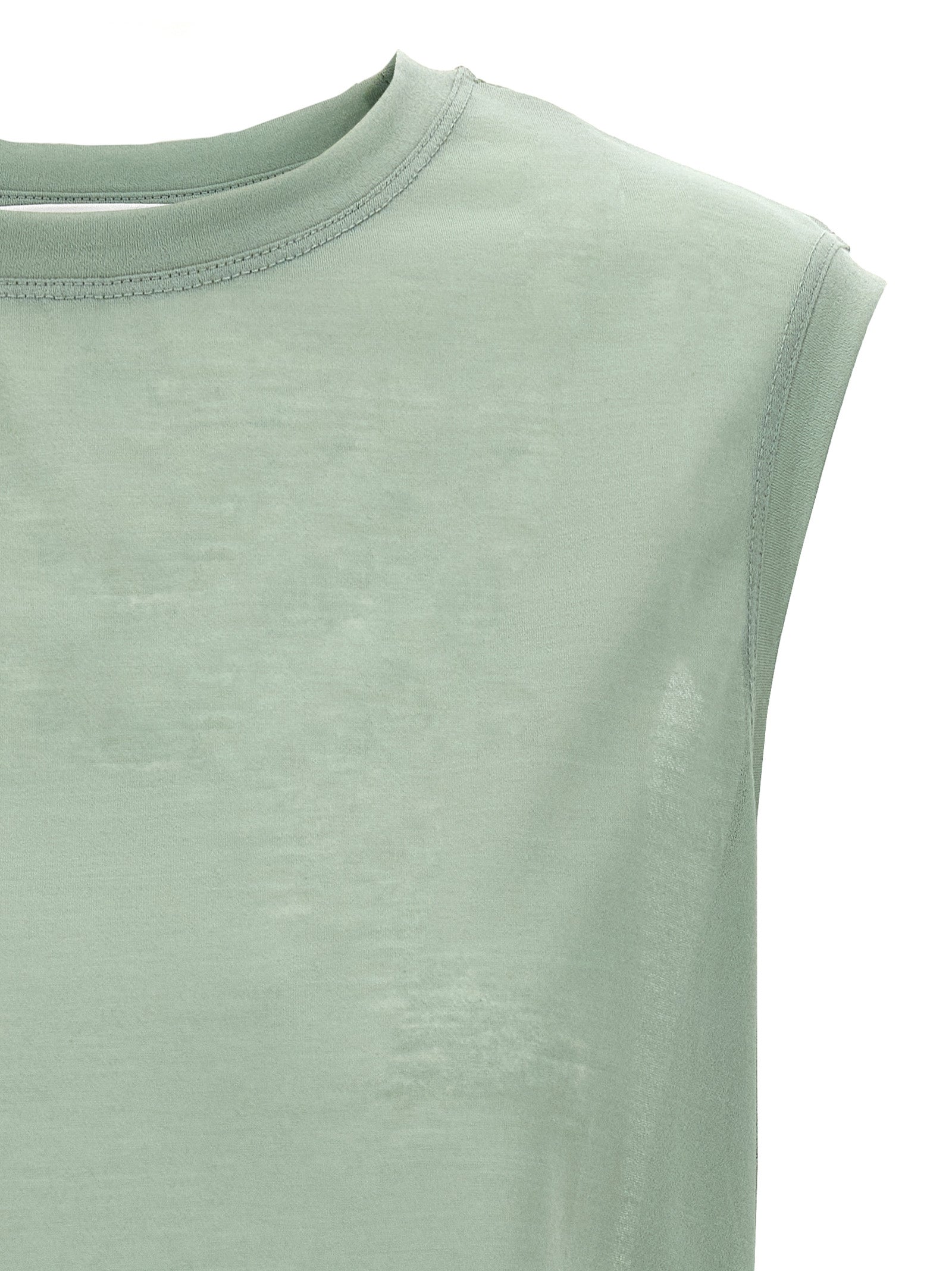 Victoria Beckham Bicolor Cotton Sleeveles T-Shirt Victoria Beckham