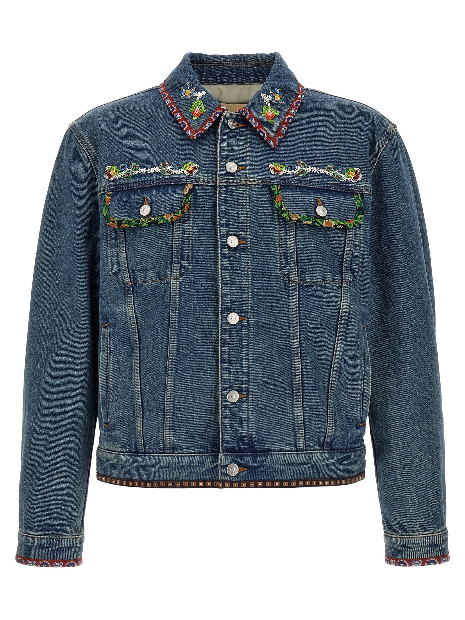 Valentino Garavani Blue Polyamide Denim Jacket Valentino Garavani
