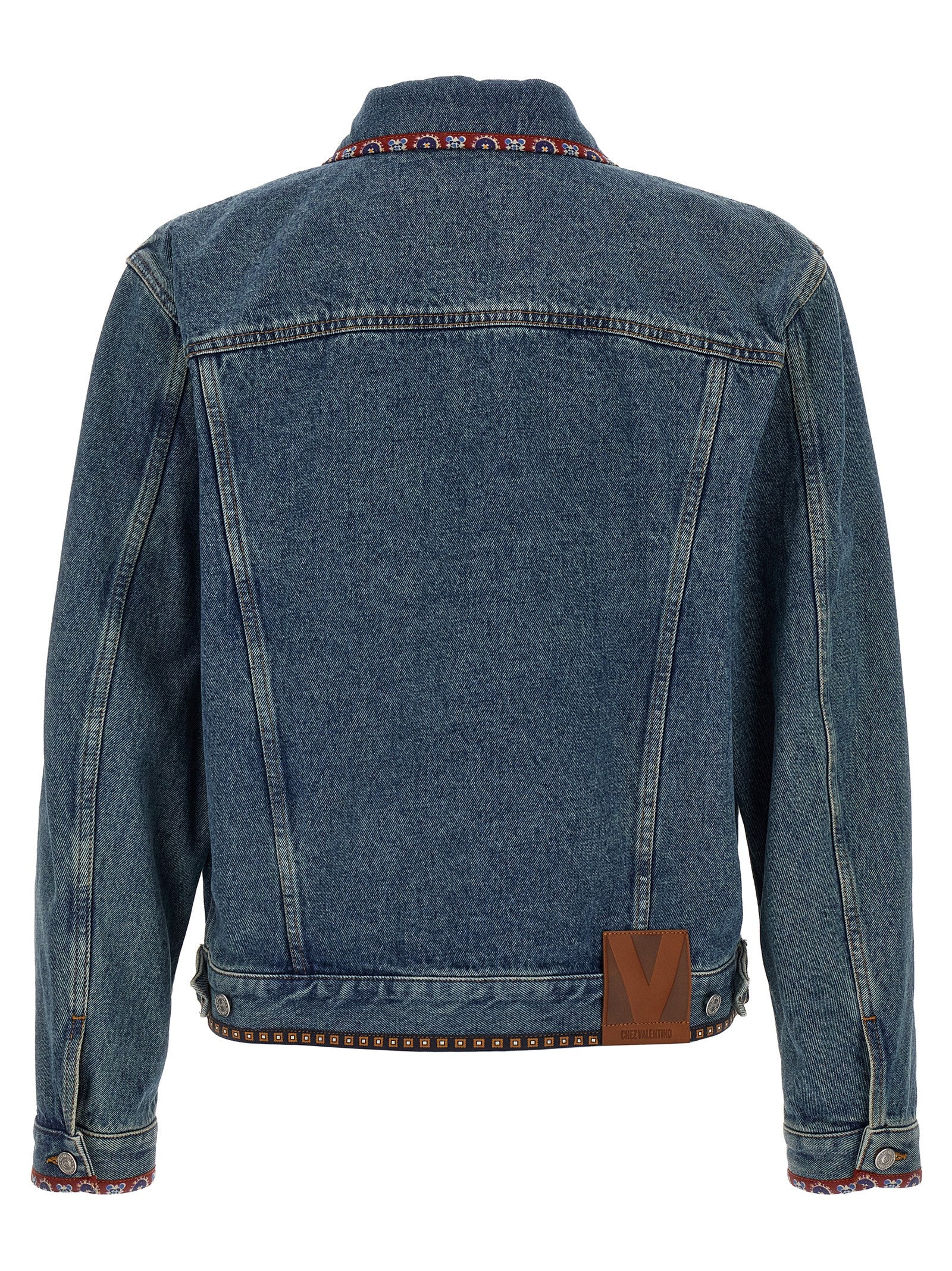 Valentino Garavani Blue Polyamide Denim Jacket Valentino Garavani