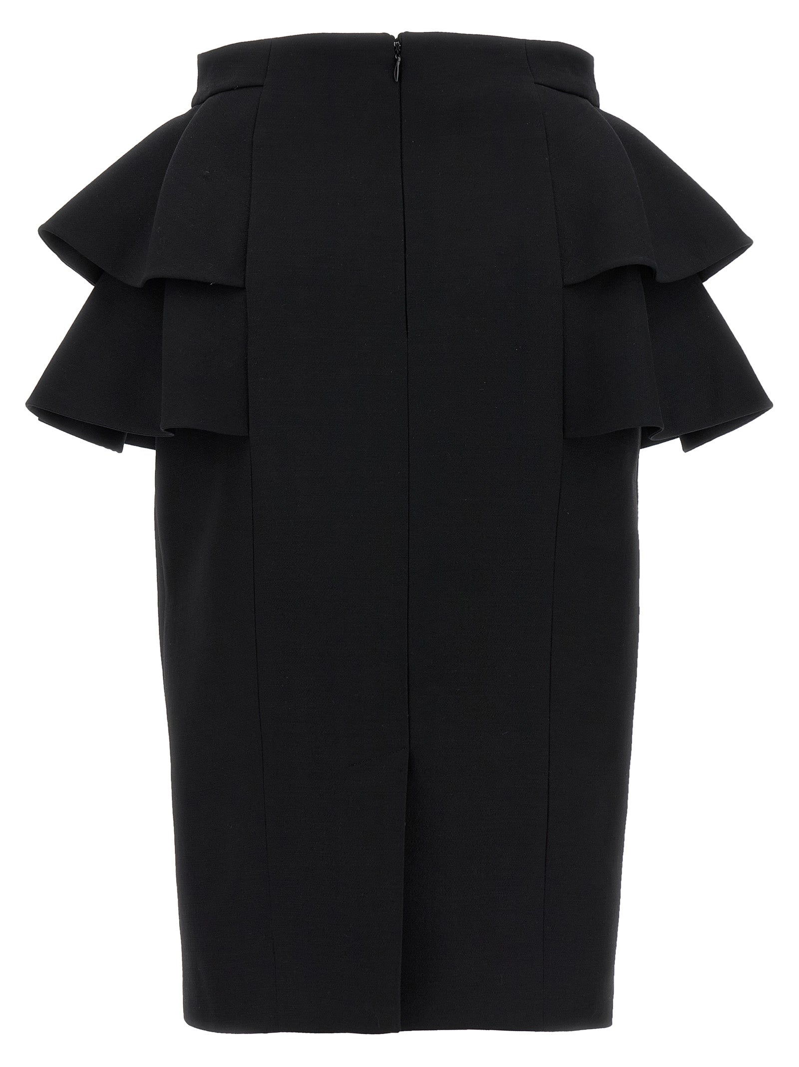 Valentino Garavani Black Virgin Wool Midi Skirt Valentino Garavani