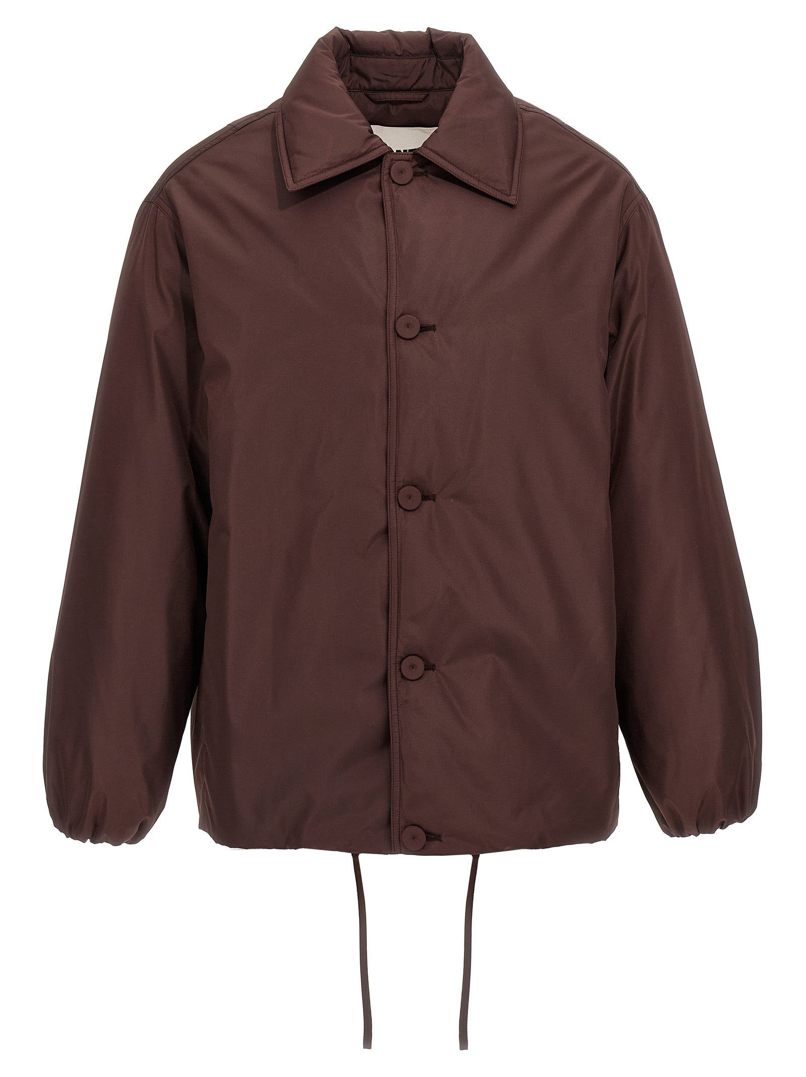 Jil Sander Brown Polyester Full-Length Jacket Jil Sander
