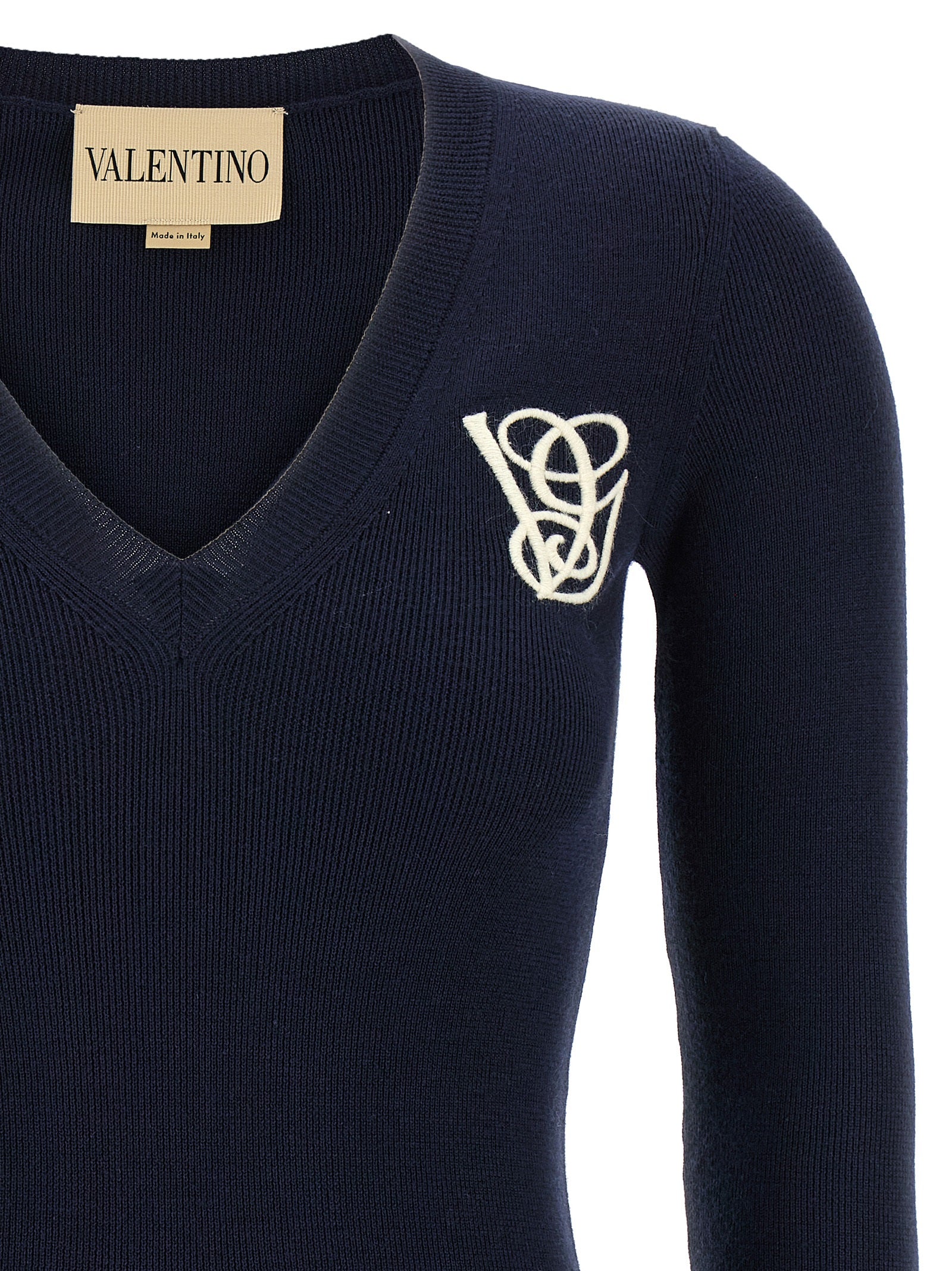 Valentino Garavani Blue Virgin Wool Cardigan Valentino Garavani