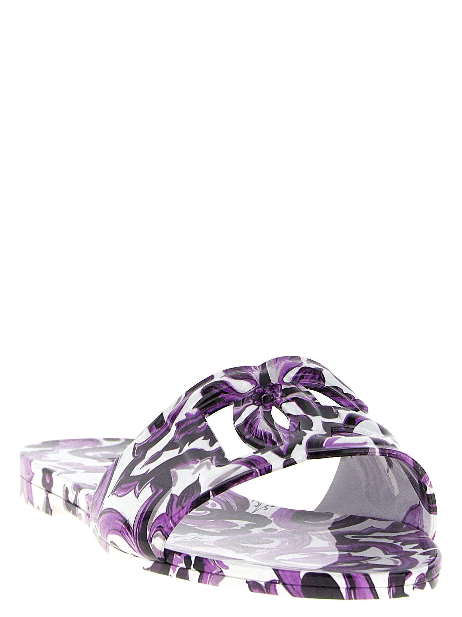 Dolce & Gabbana Purple Plastic Slides Dolce & Gabbana