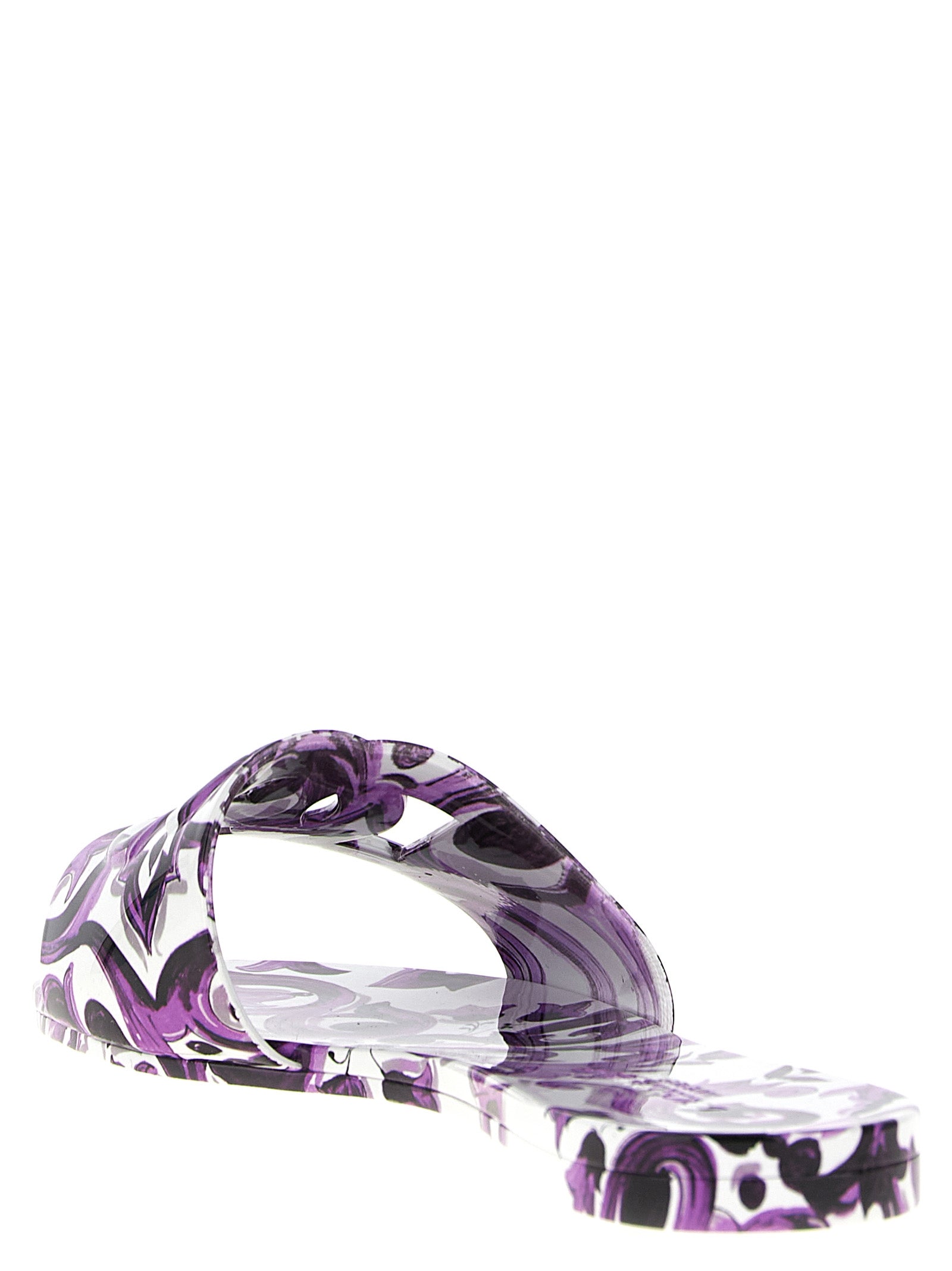 Dolce & Gabbana Purple Plastic Slides Dolce & Gabbana