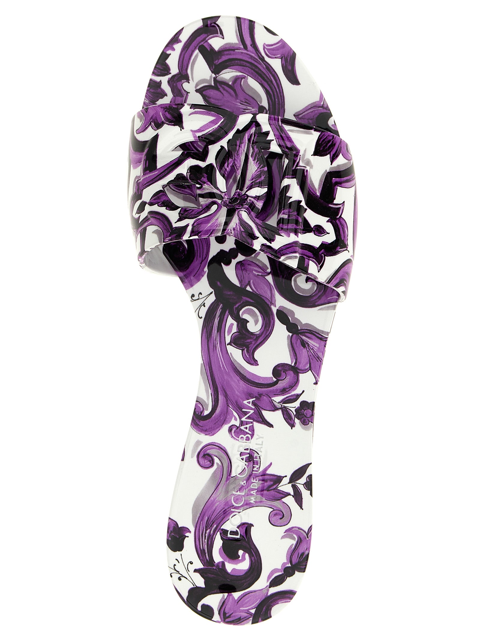 Dolce & Gabbana Purple Plastic Slides Dolce & Gabbana