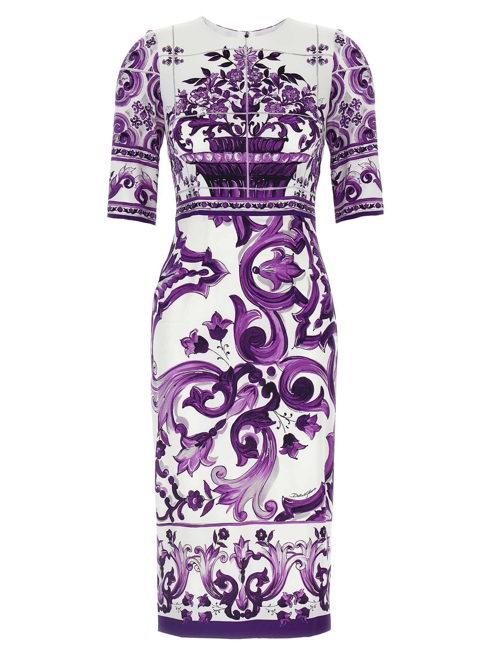 Dolce & Gabbana Purple Silk Midi Dress Dolce & Gabbana