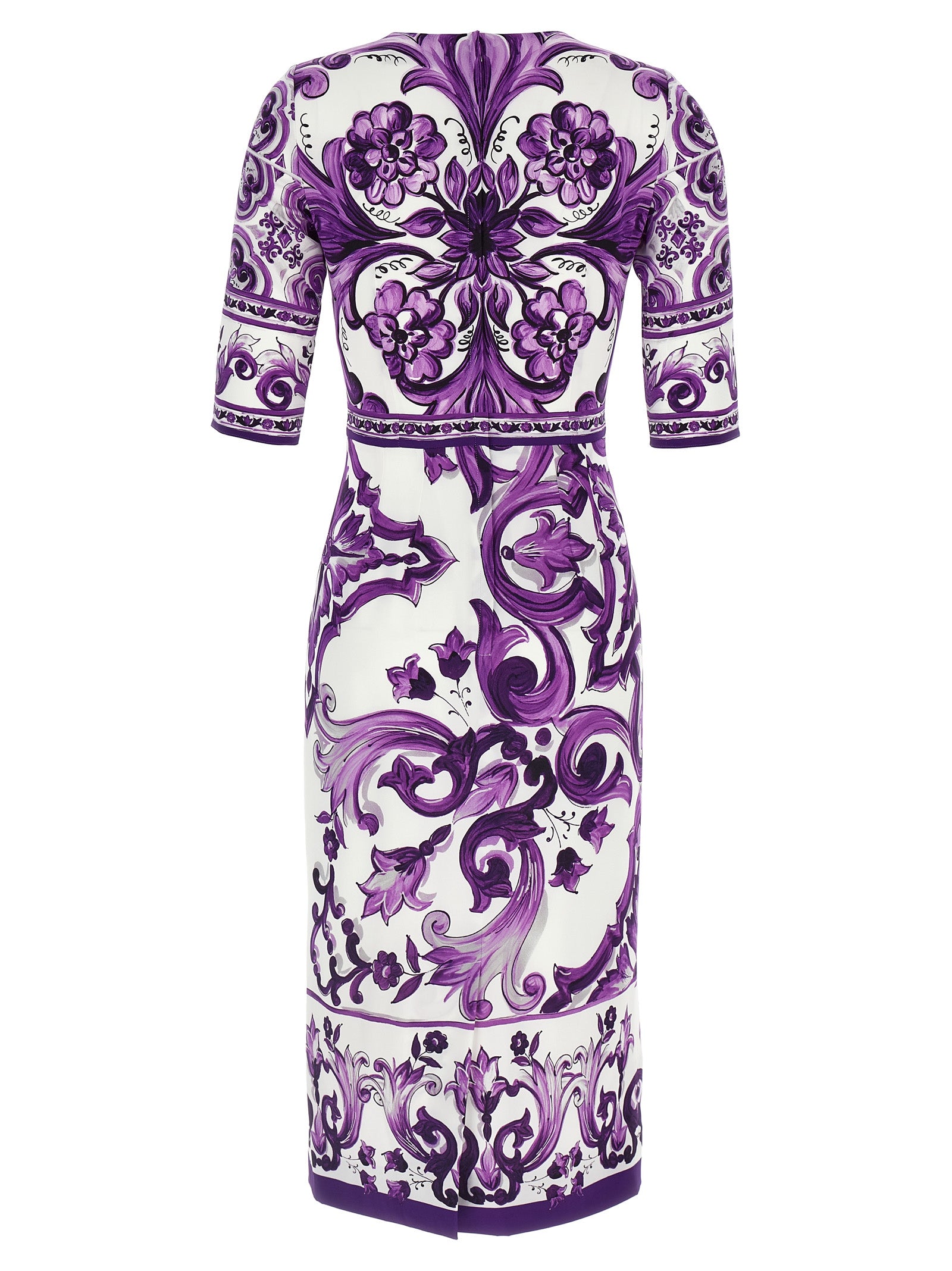 Dolce & Gabbana Purple Silk Midi Dress Dolce & Gabbana