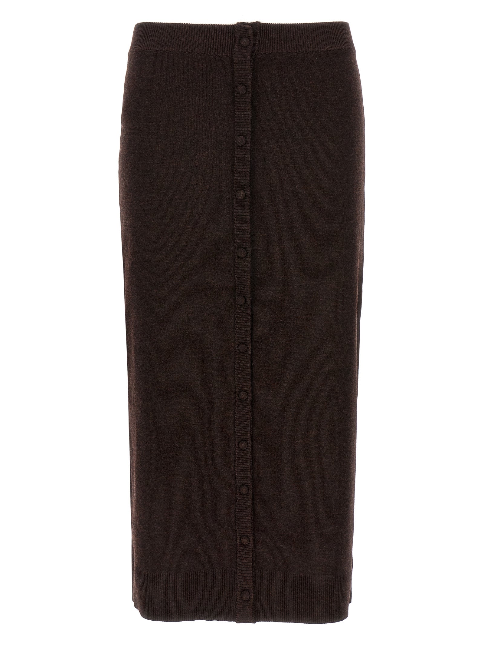 Victoria Beckham Brown Wool Midi Skirt Victoria Beckham