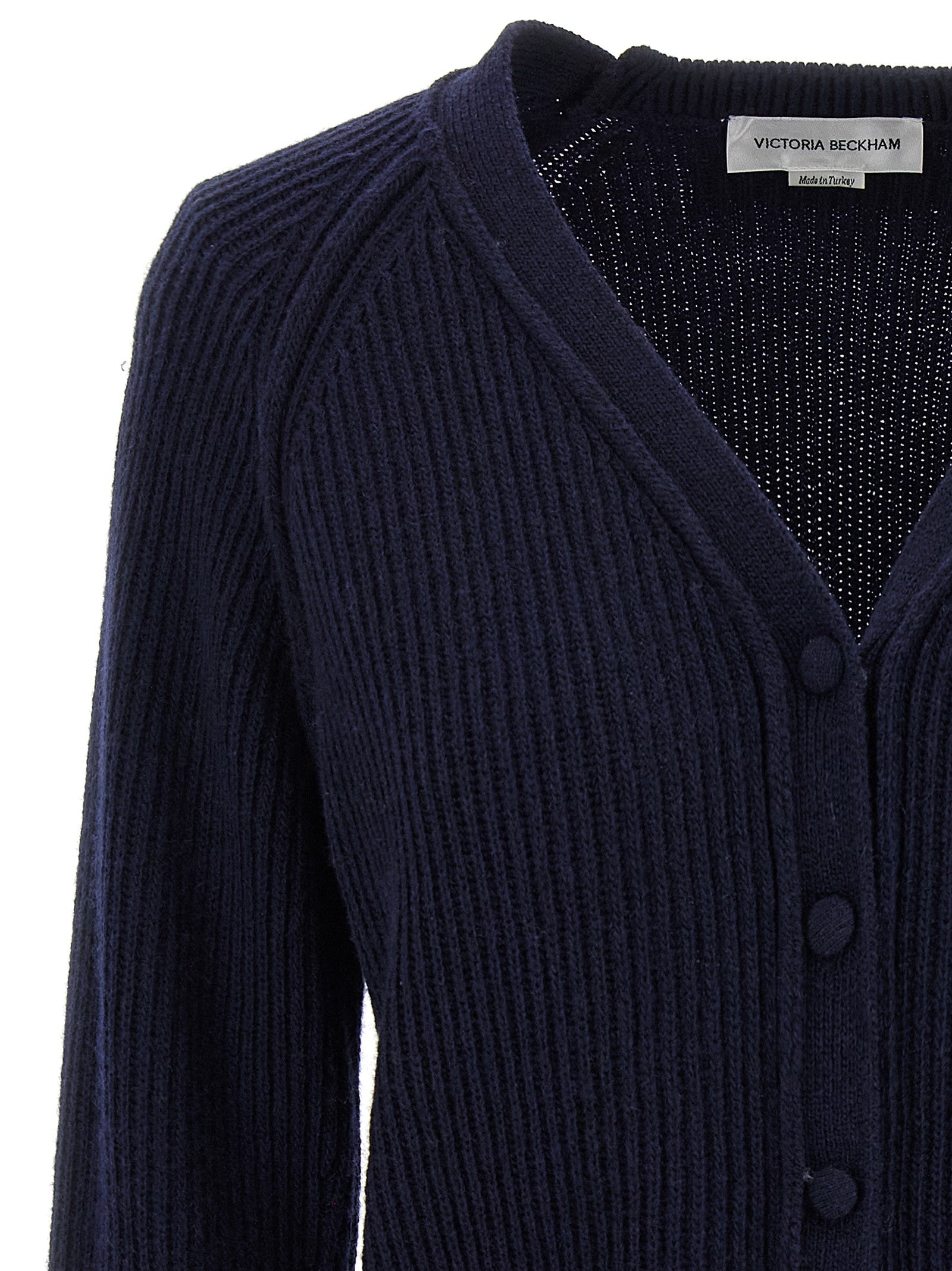Victoria Beckham Blue Wool Cardigan Victoria Beckham