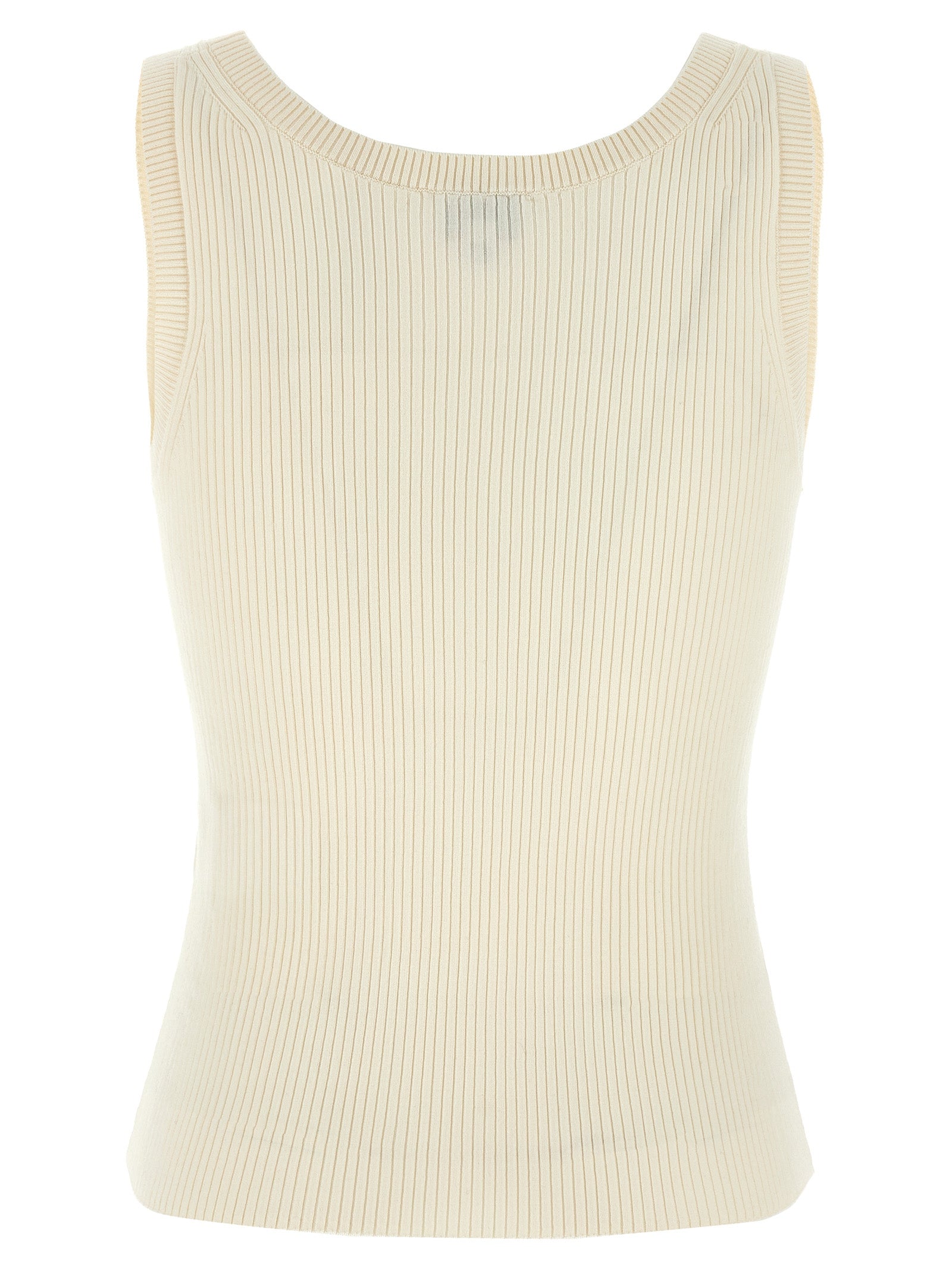 Kenzo White Viscose Sleeveles T-Shirt Kenzo
