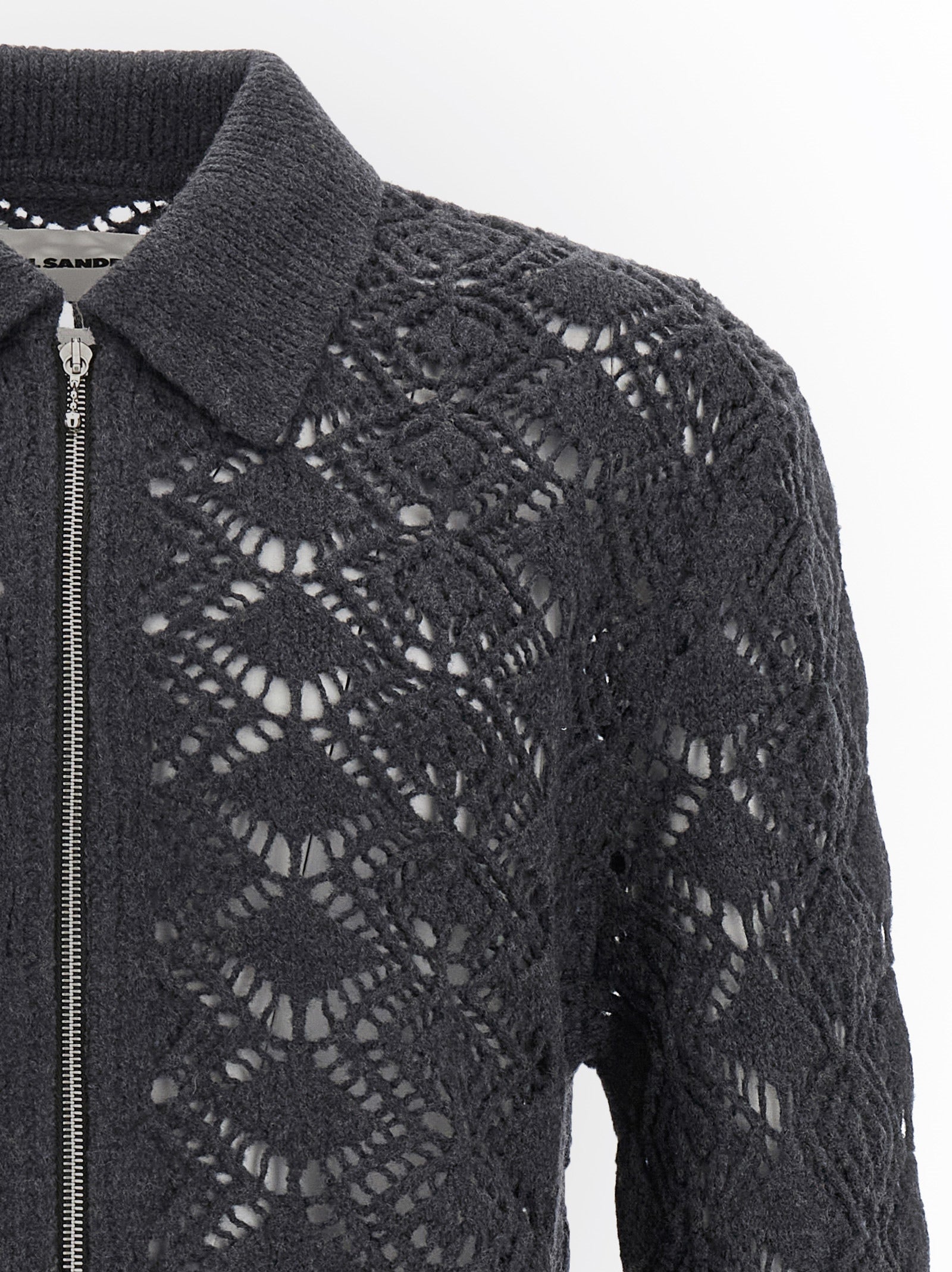 Jil Sander Gray Virgin Wool Cardigan Jil Sander