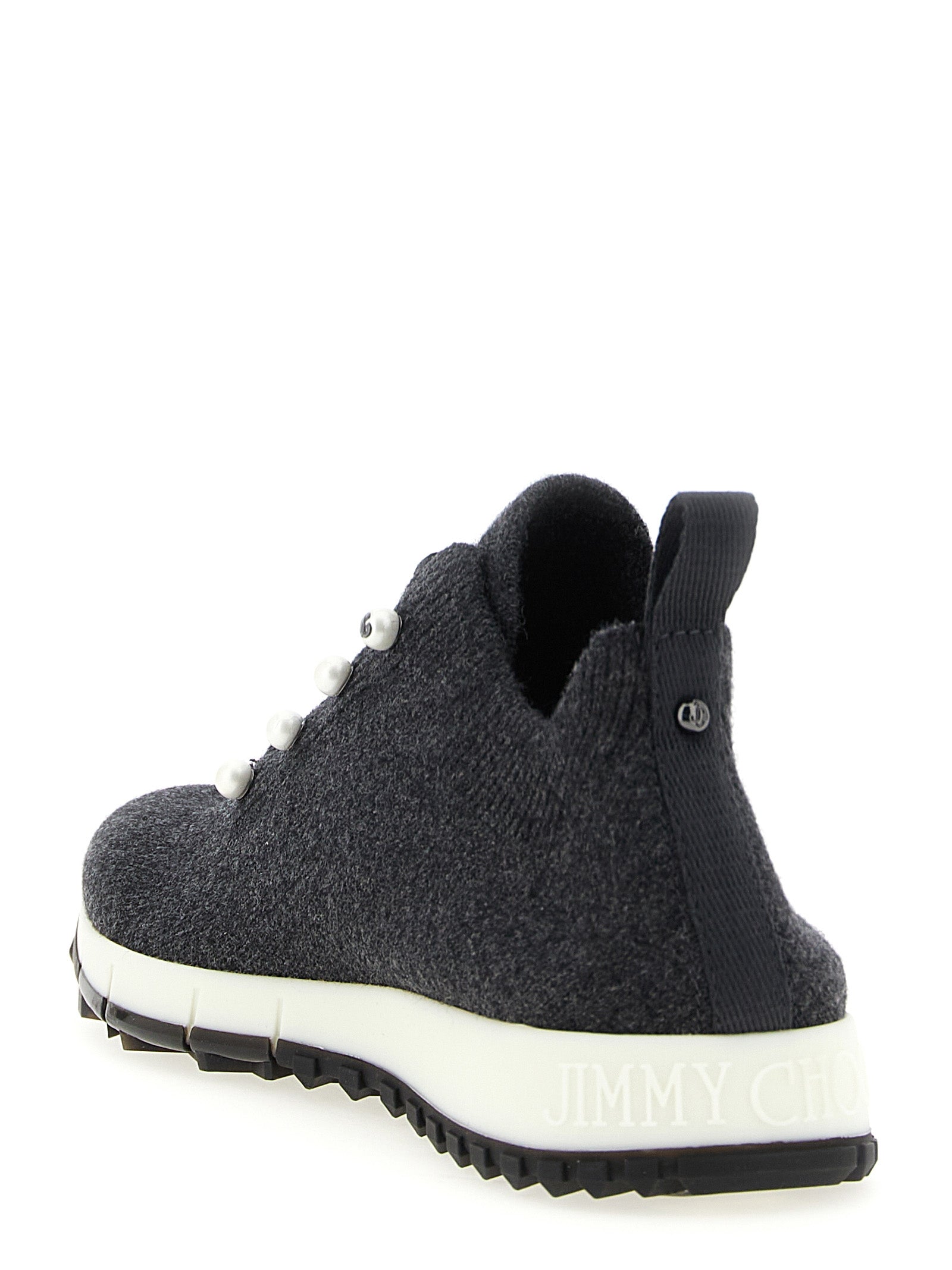 Jimmy Choo Black Tencel Low Top Sneakers Jimmy Choo