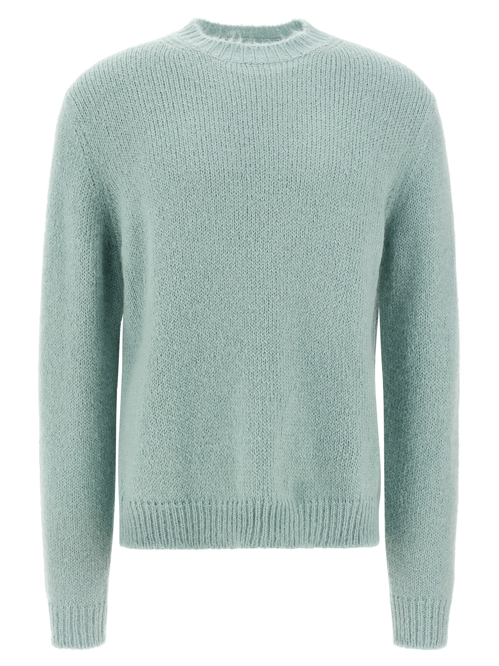Jil Sander Blue Alpaca Leather Cardigan Jil Sander