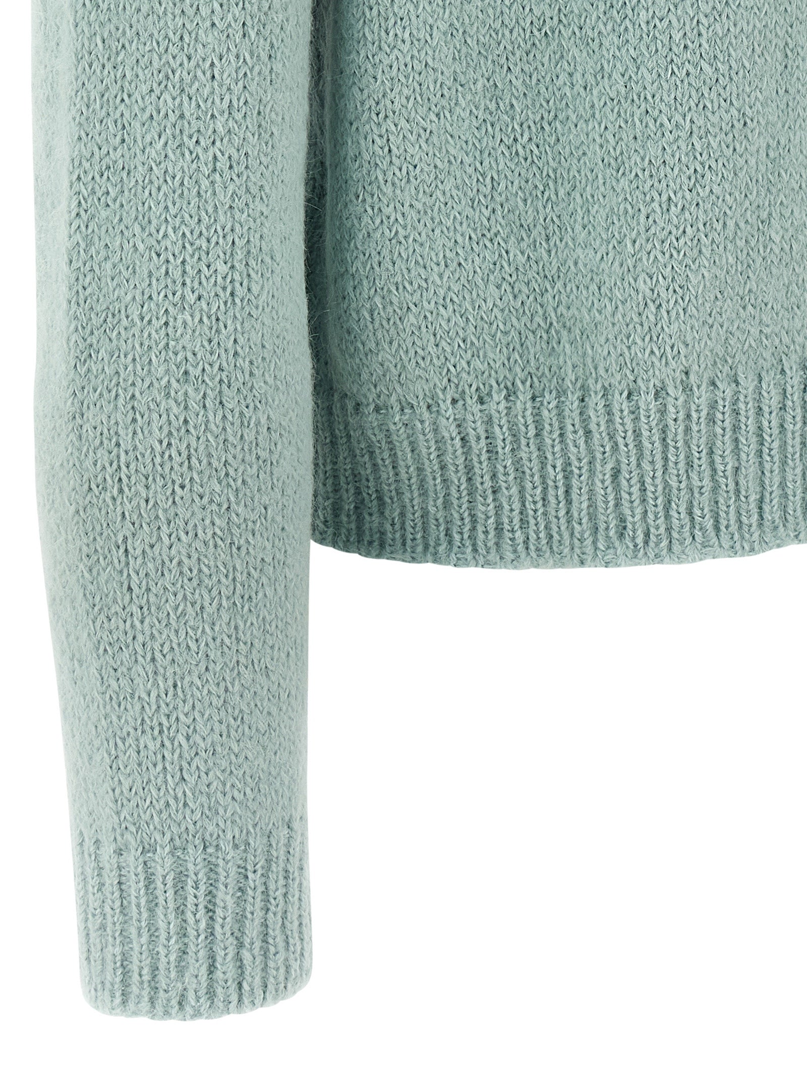 Jil Sander Blue Alpaca Leather Cardigan Jil Sander