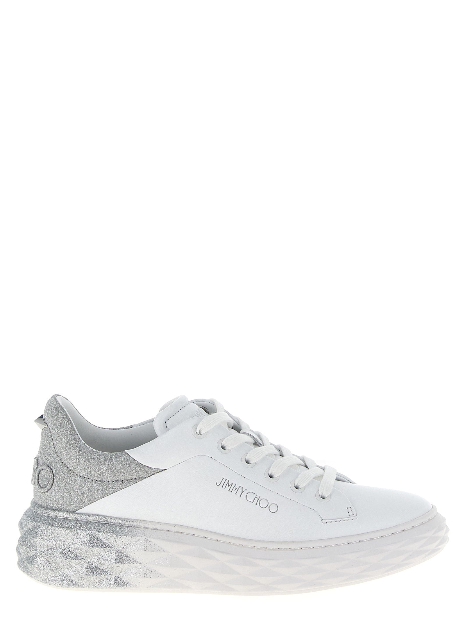 Jimmy Choo Silver Leather Chunky Sneakers Jimmy Choo