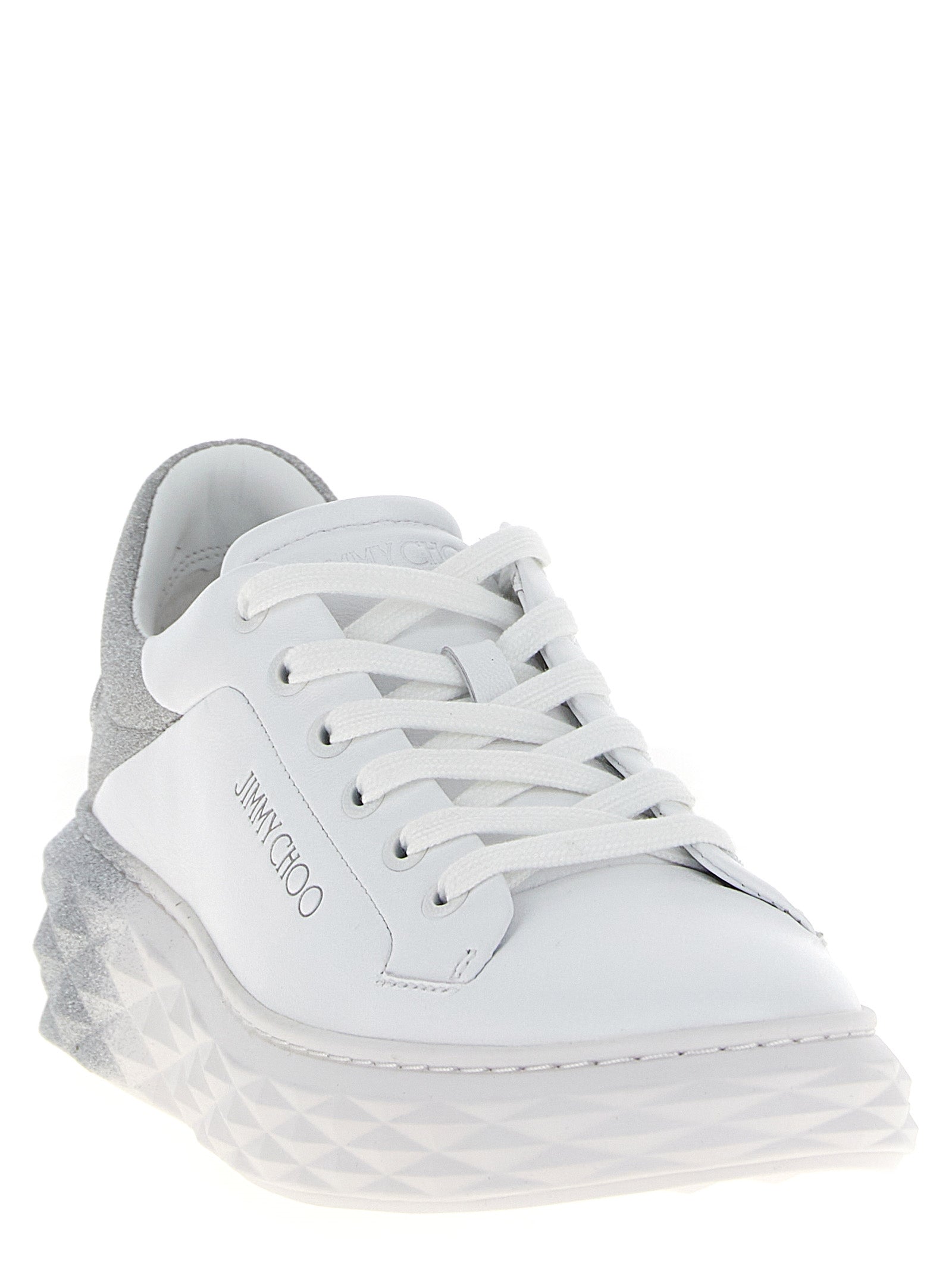 Jimmy Choo Silver Leather Chunky Sneakers Jimmy Choo