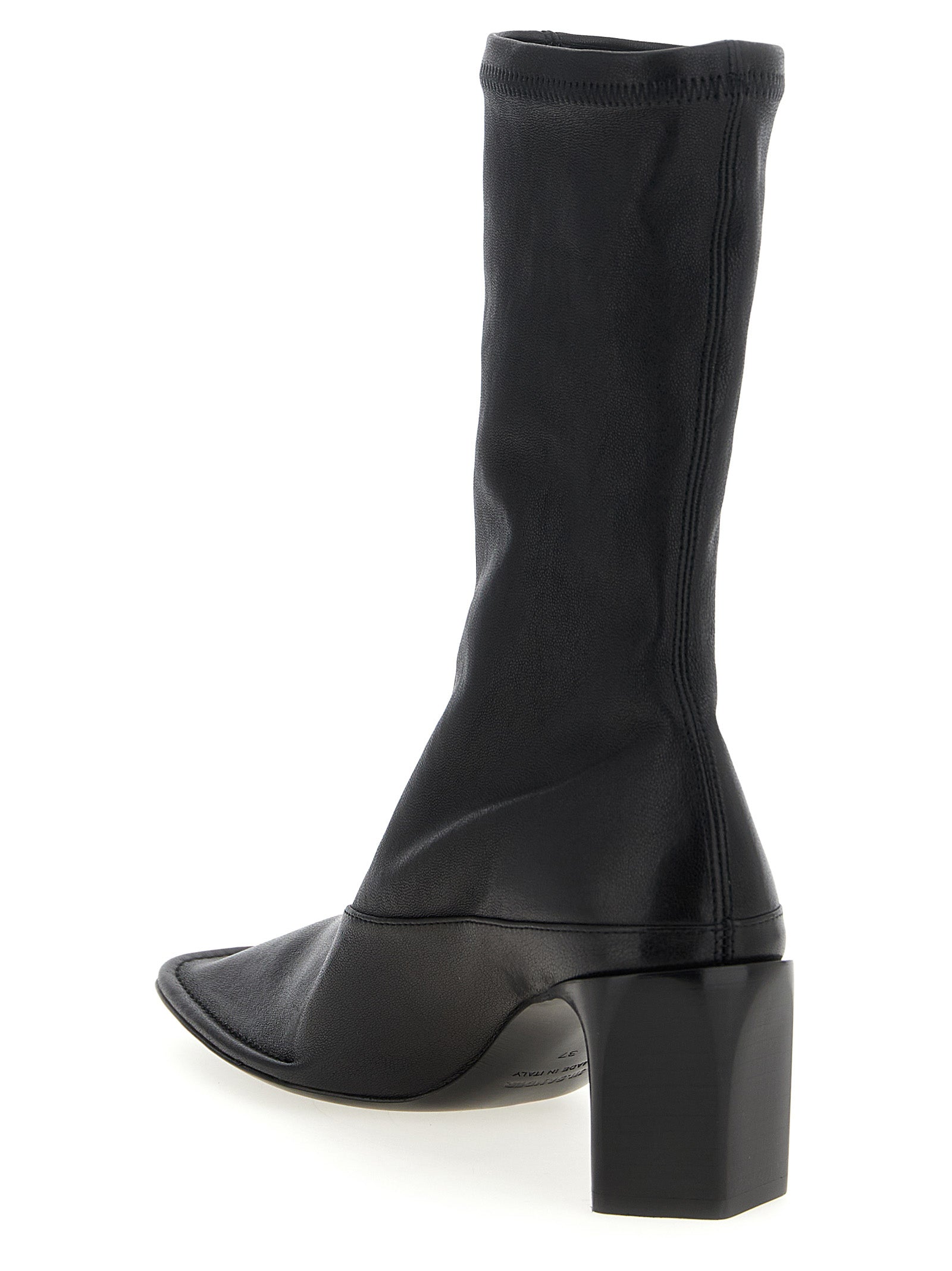 Jil Sander Black Lamb Leather Ankle Boots Jil Sander