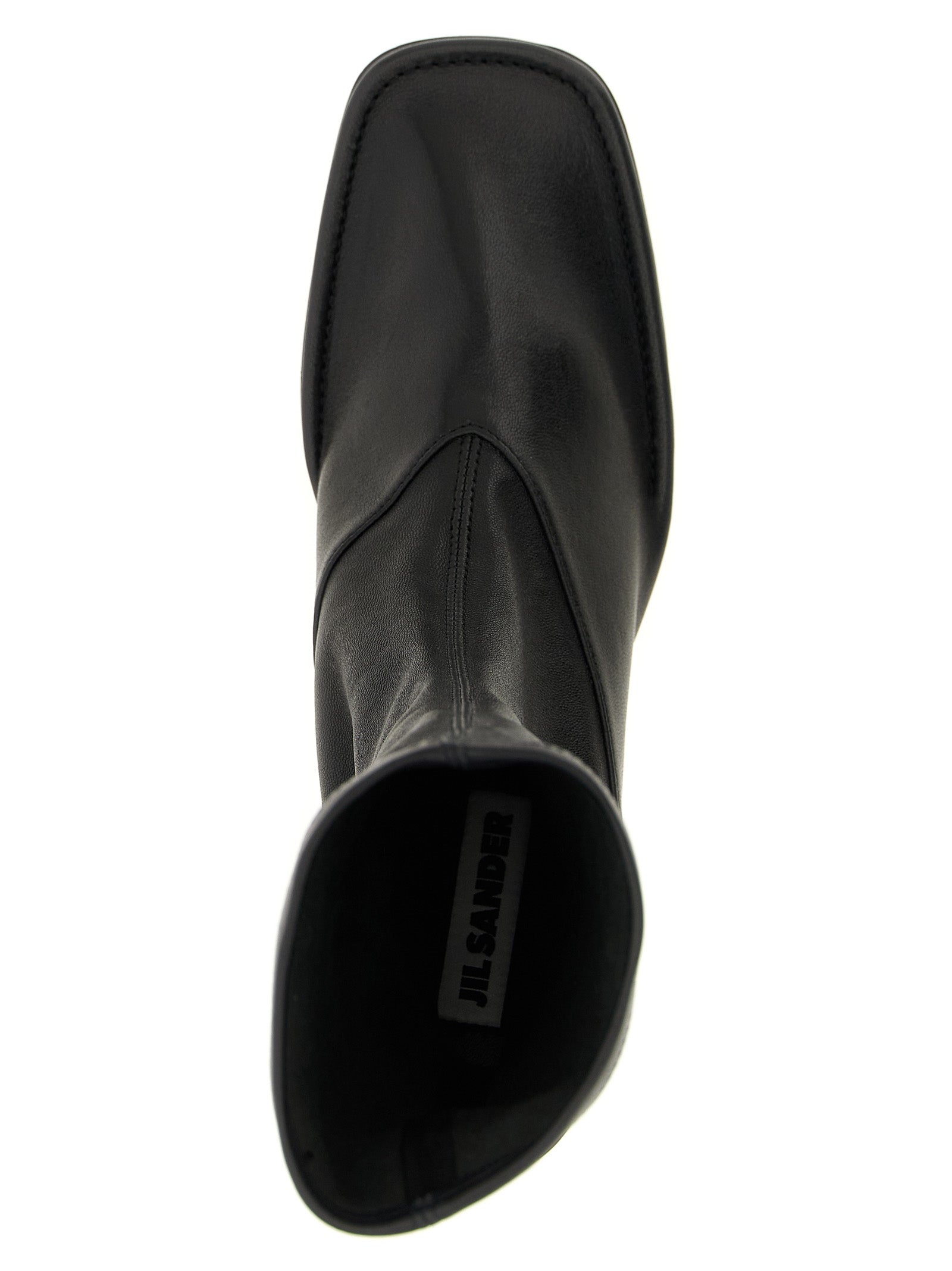 Jil Sander Black Lamb Leather Ankle Boots Jil Sander