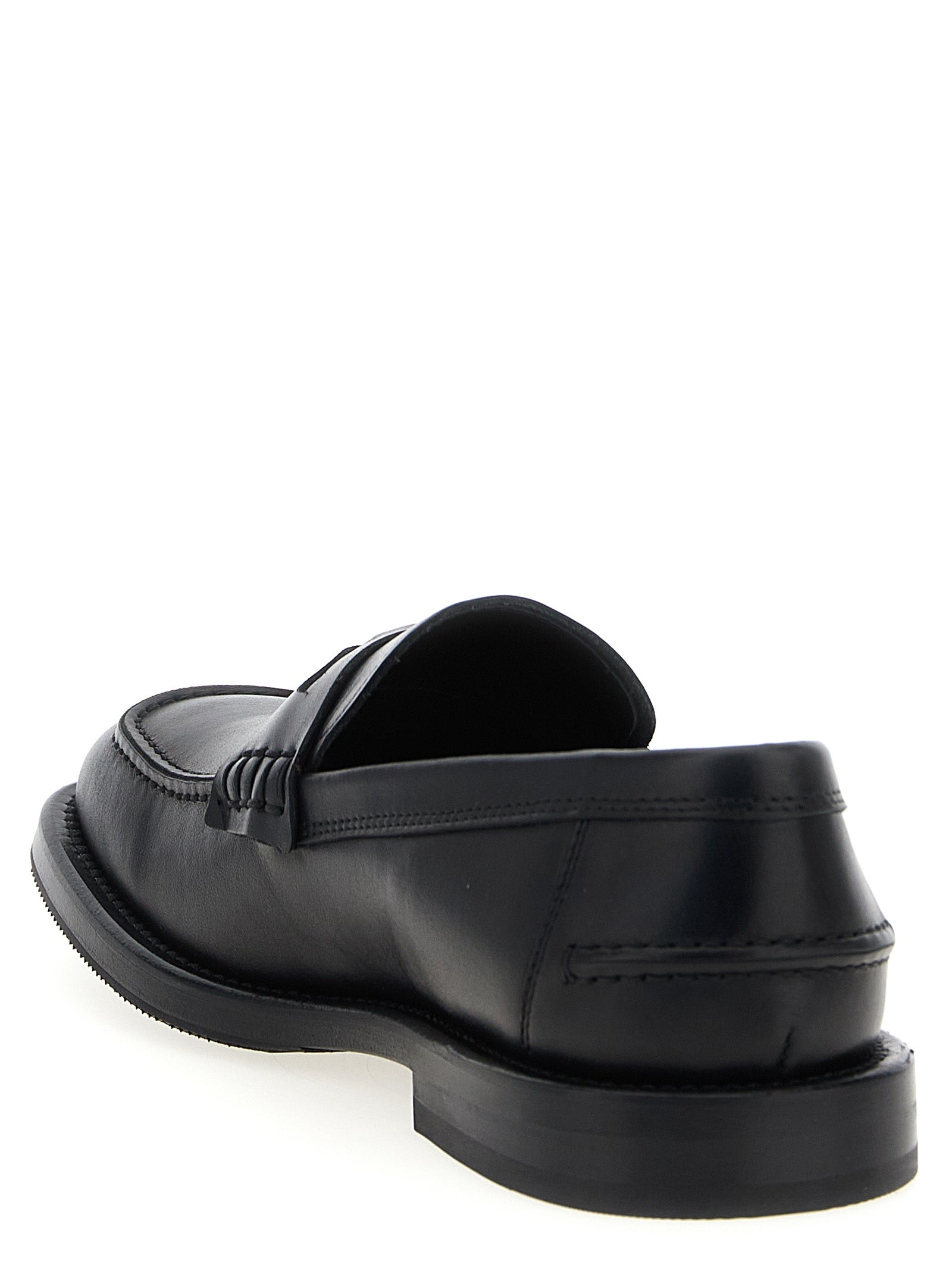 Moschino Black Velvet Leather Slip-On Loafers Moschino